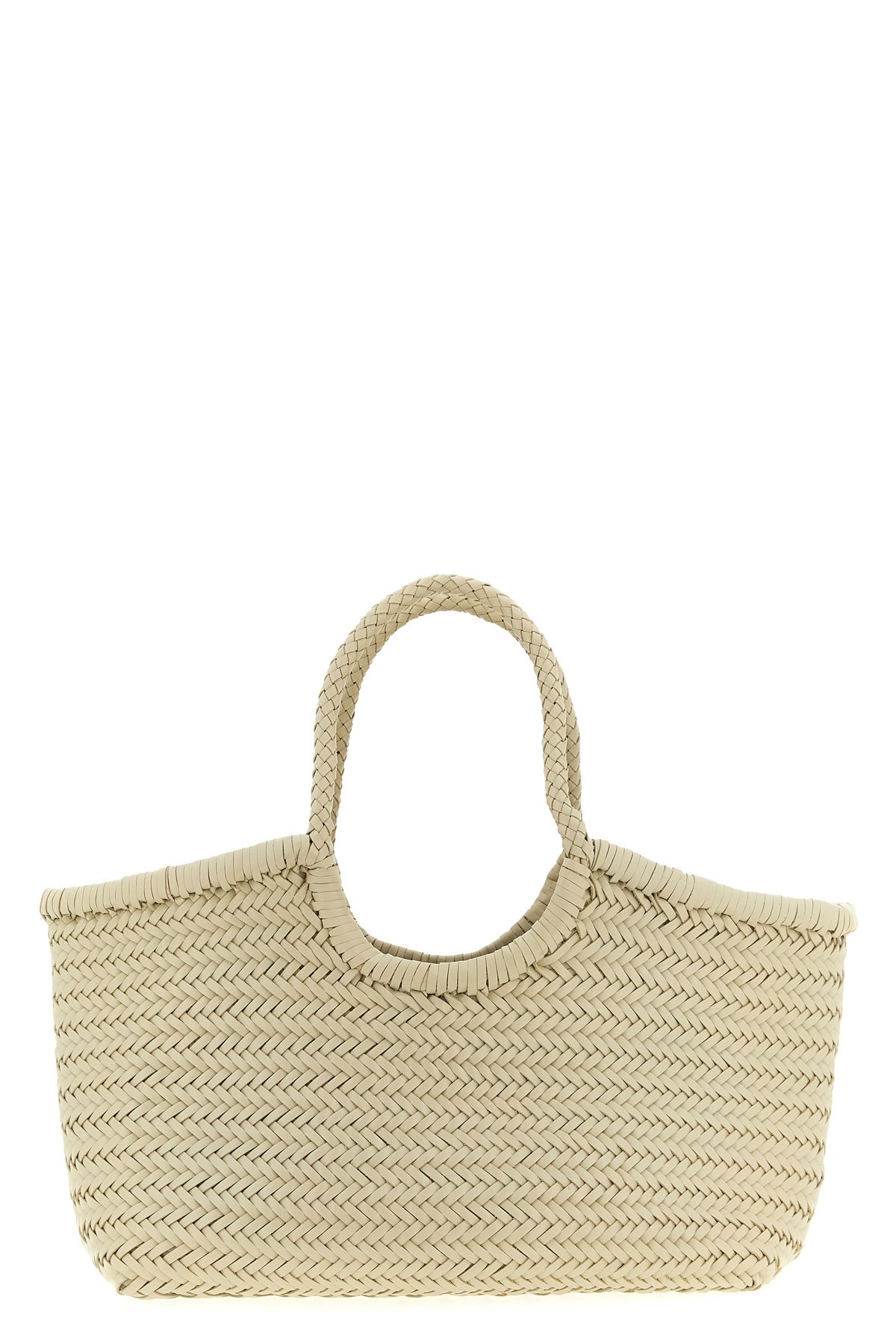 Dragon Diffusion Large Woven Shoulder Bag With Dual Handles In Gray
