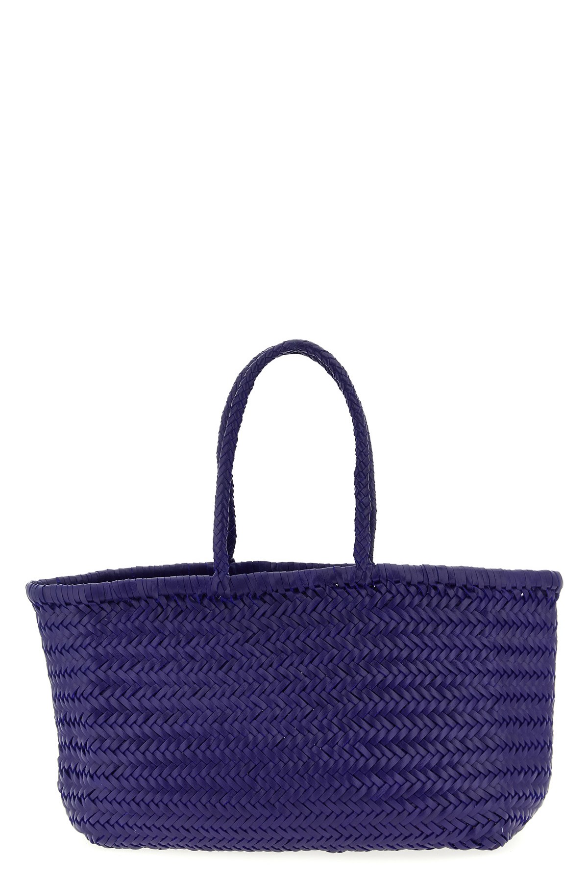 Dragon Diffusion Large Bamboo Triple Jump Chevron-weave Shoulder Bag In Purple