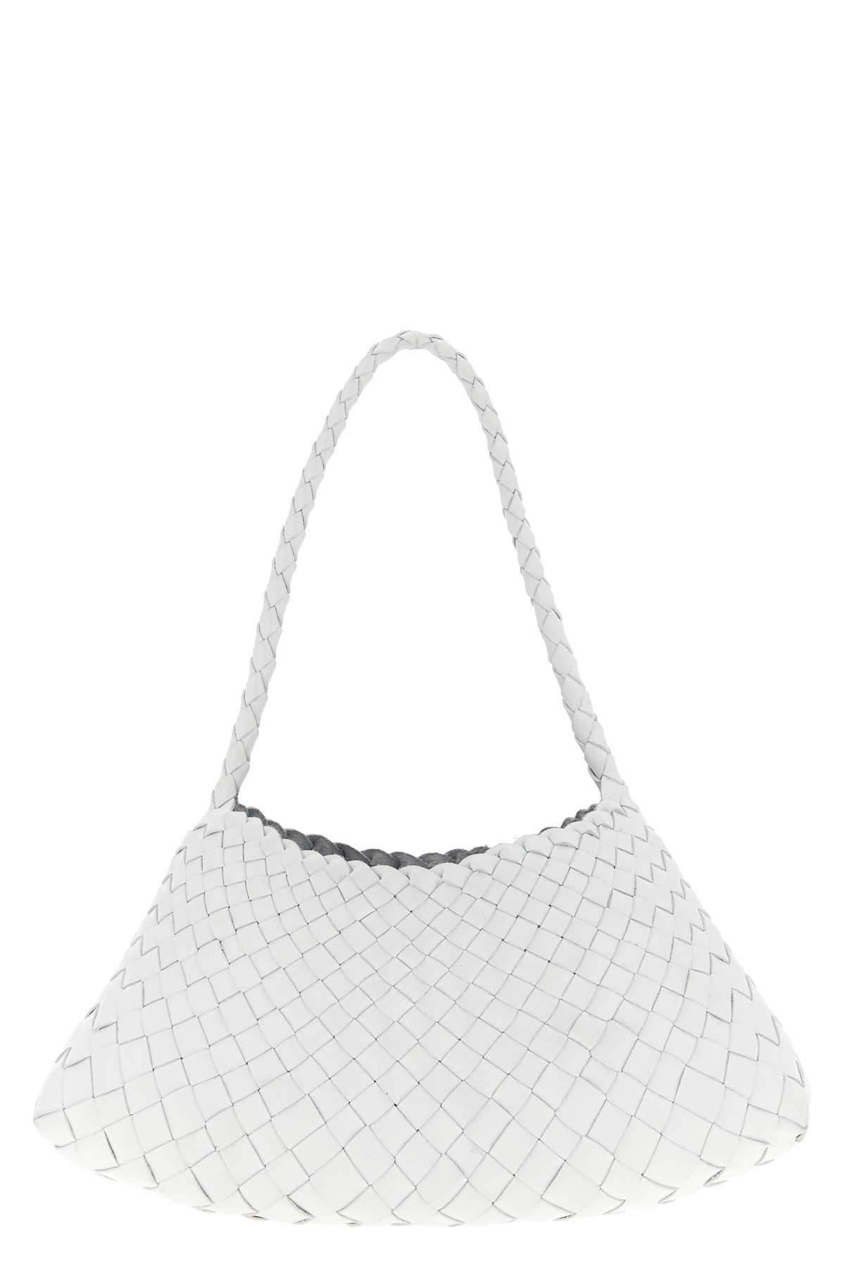 Dragon Diffusion Rosanna Woven Leather Shoulder Bag In White