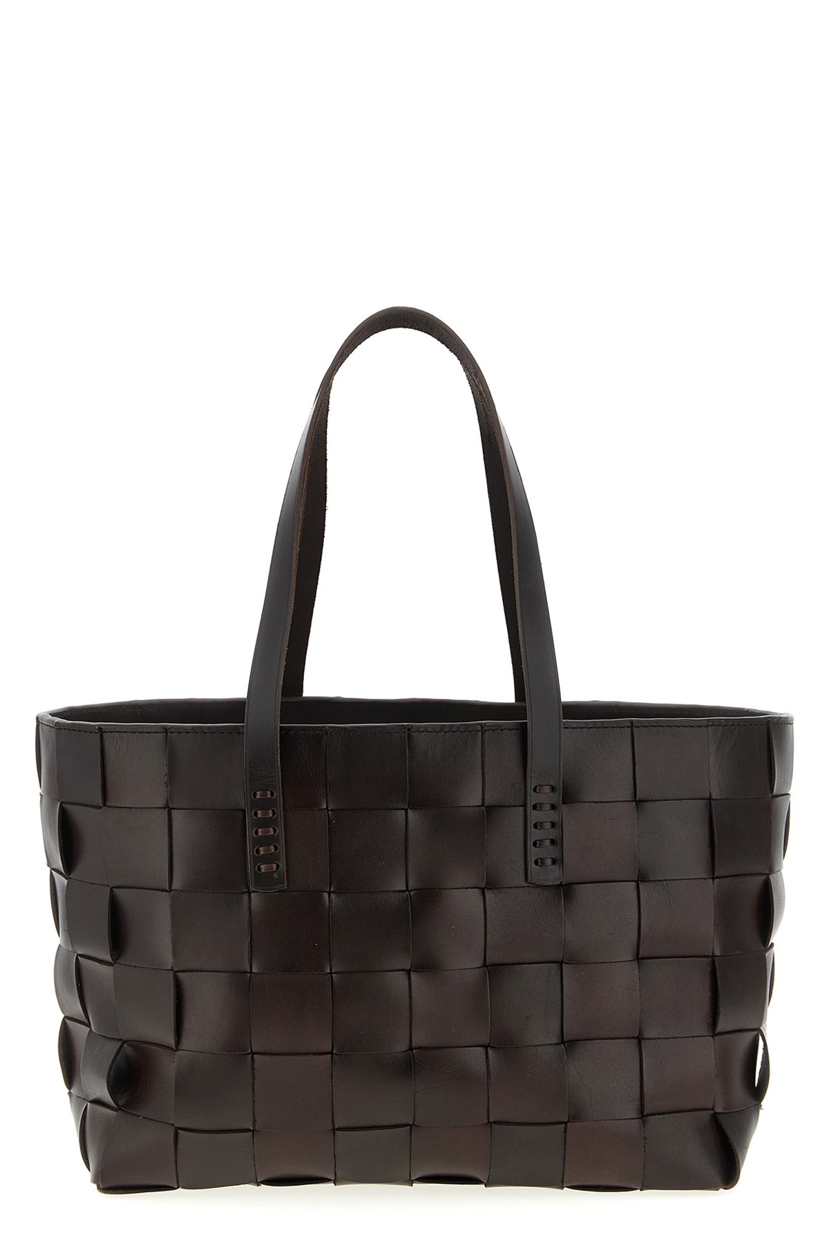 Dragon Diffusion Triple Jump Woven Leather Tote Bag In Brown