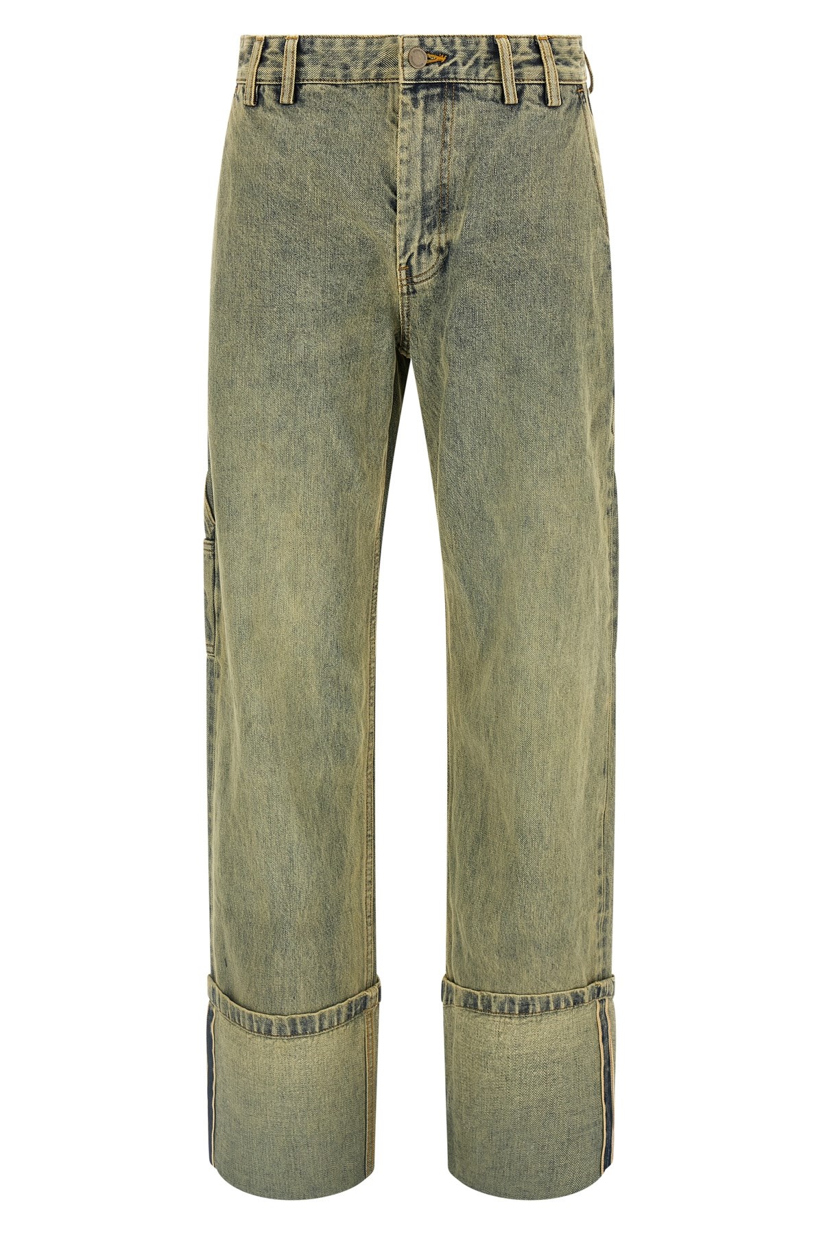 Entire Studios 'cuff Surface Wave' Jeans In Yellow