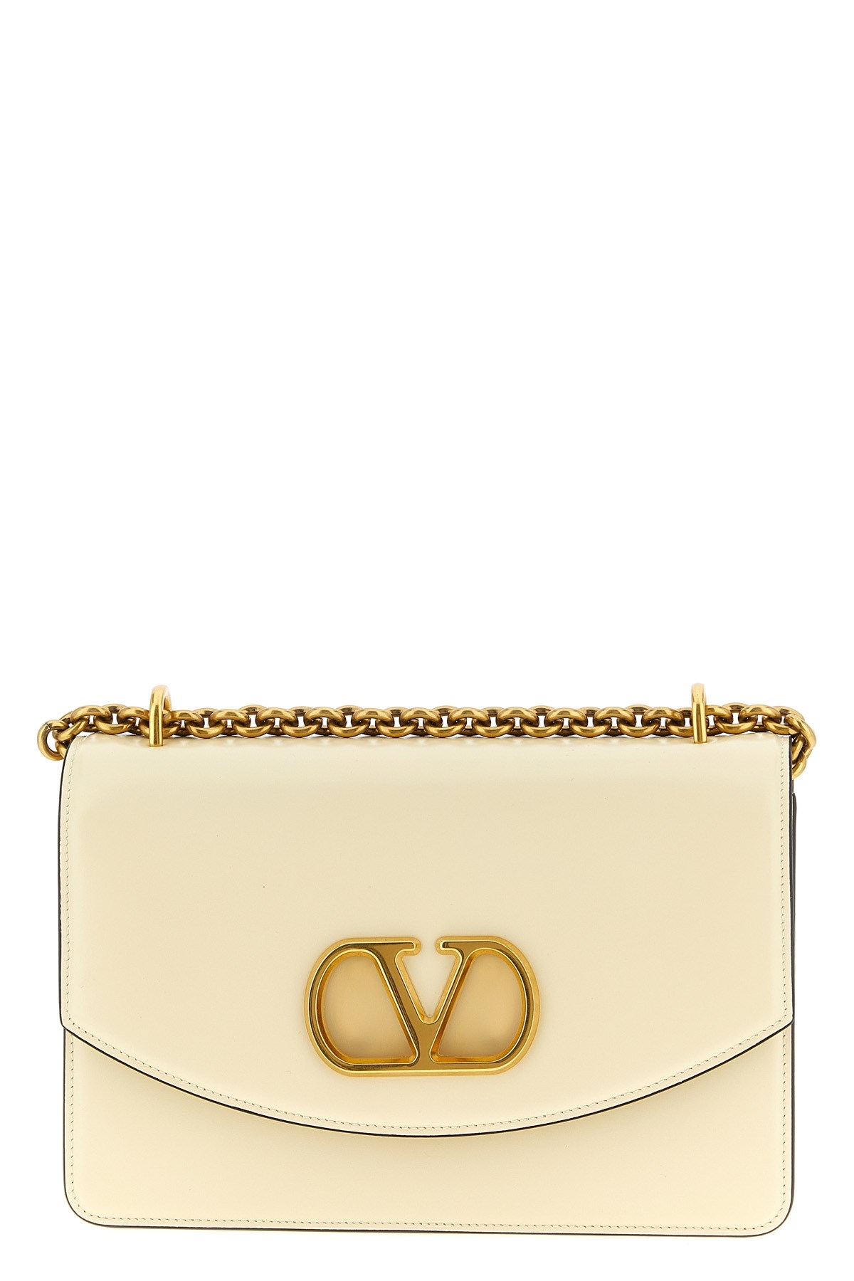 Valentino Womens Vain Small Chain-strap Leather Shoulder Bag Butter White In White