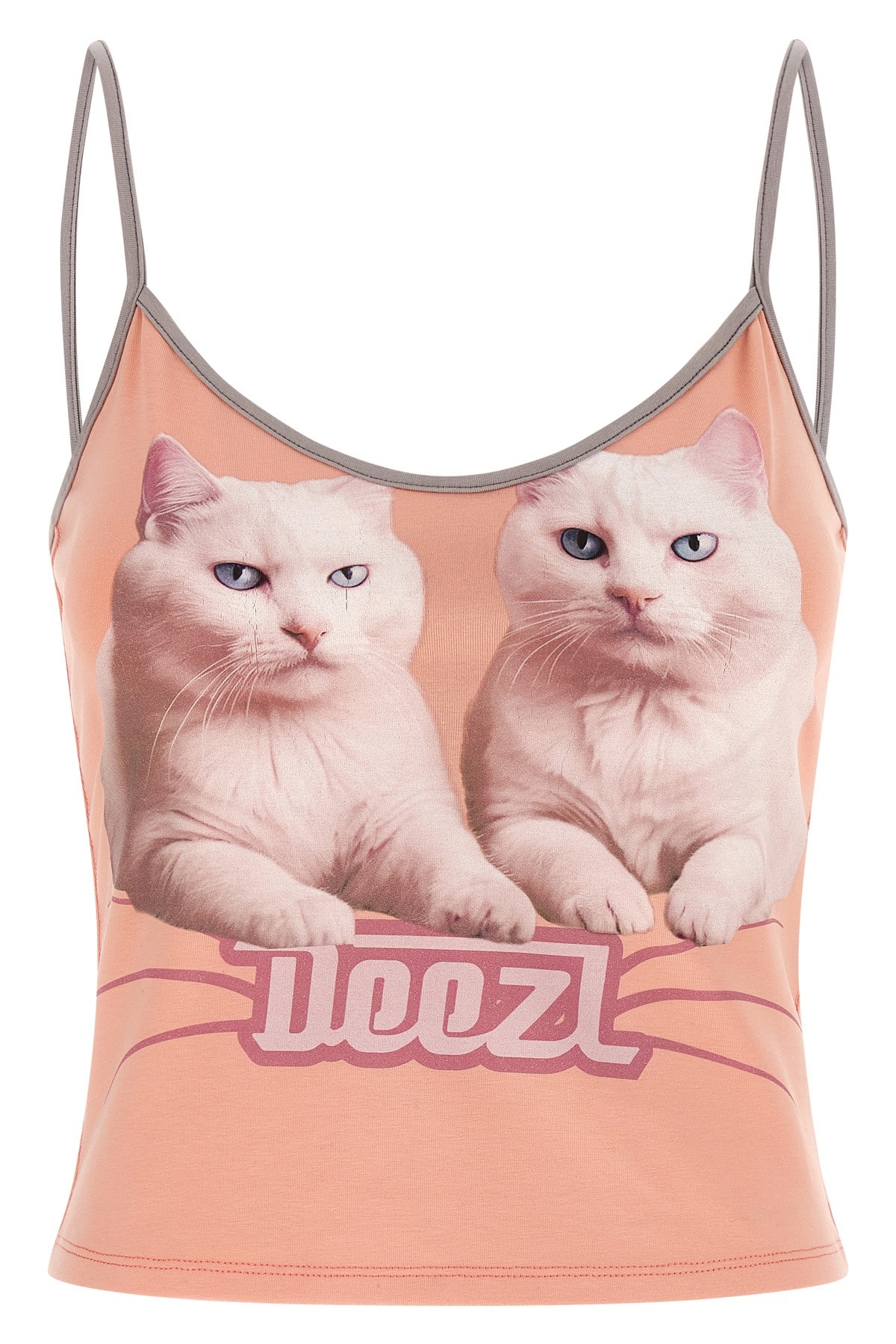 Diesel T-top R2 Cats Pink Cotton Jersey Tank Top In Pink