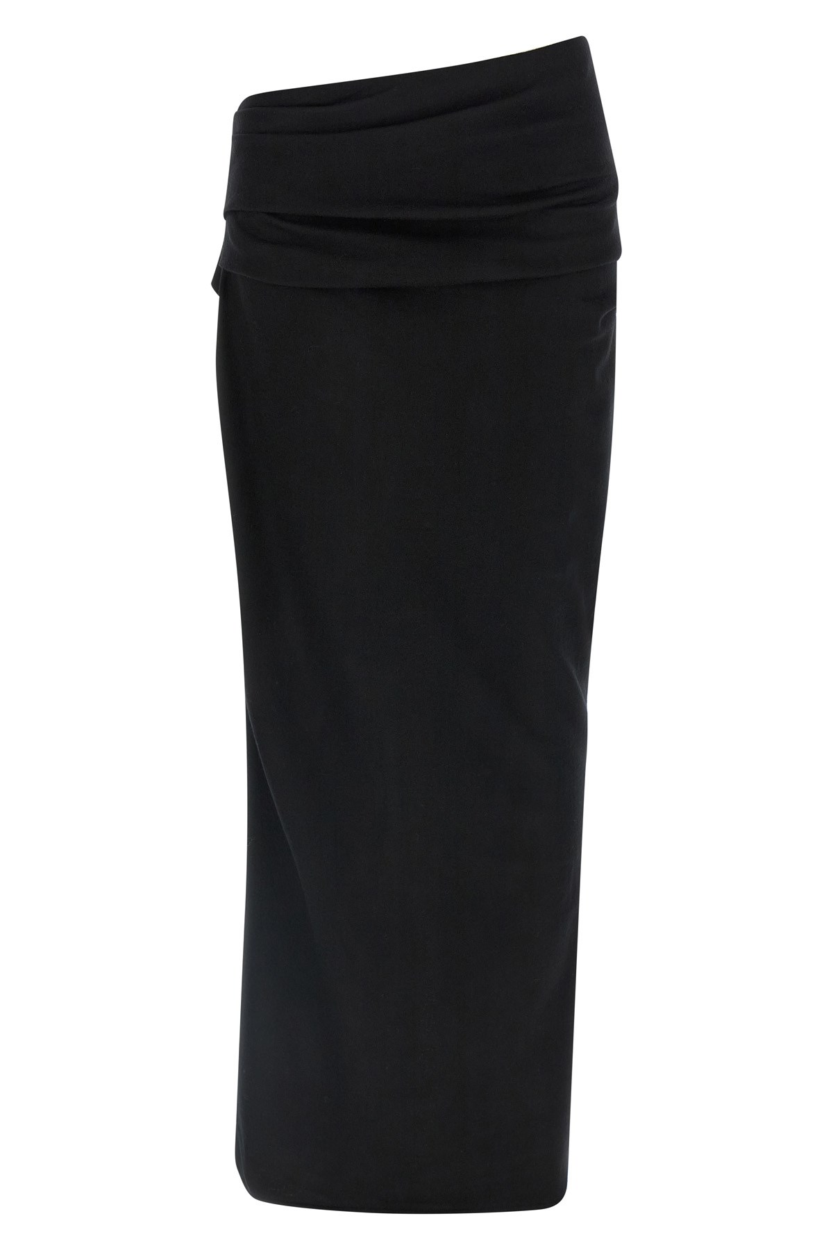Entire Studios Draped Rear-split Midi Skirt In Black