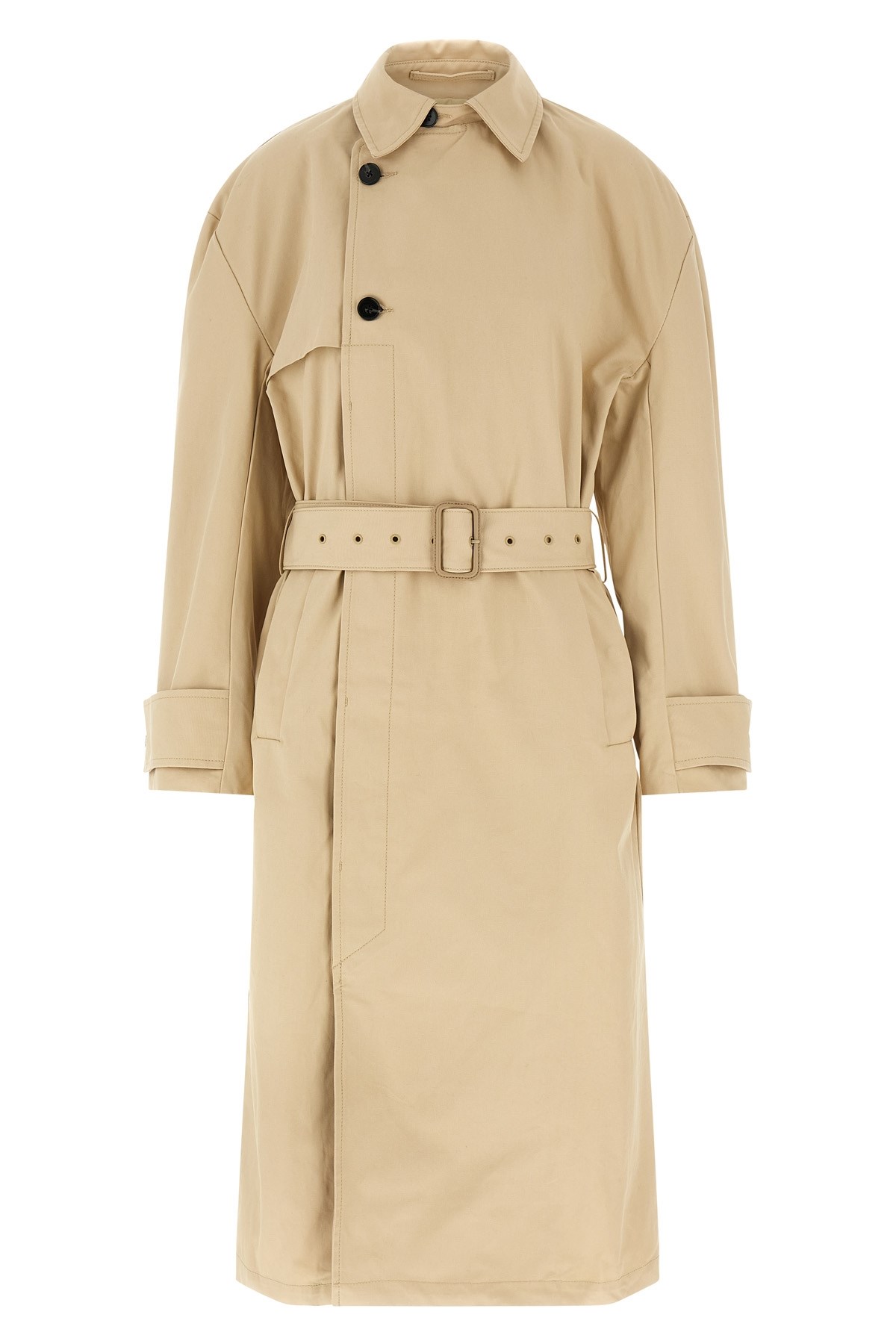 Entire Studios Button Closure Cotton Canvas Trench Coat In Neutral