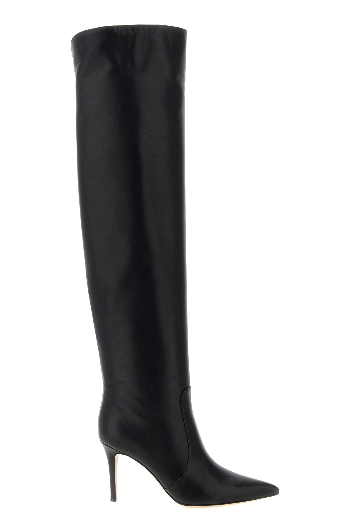 Gianvito Rossi 85mm Hansen Cuissard Pointed-toe Boots In Black