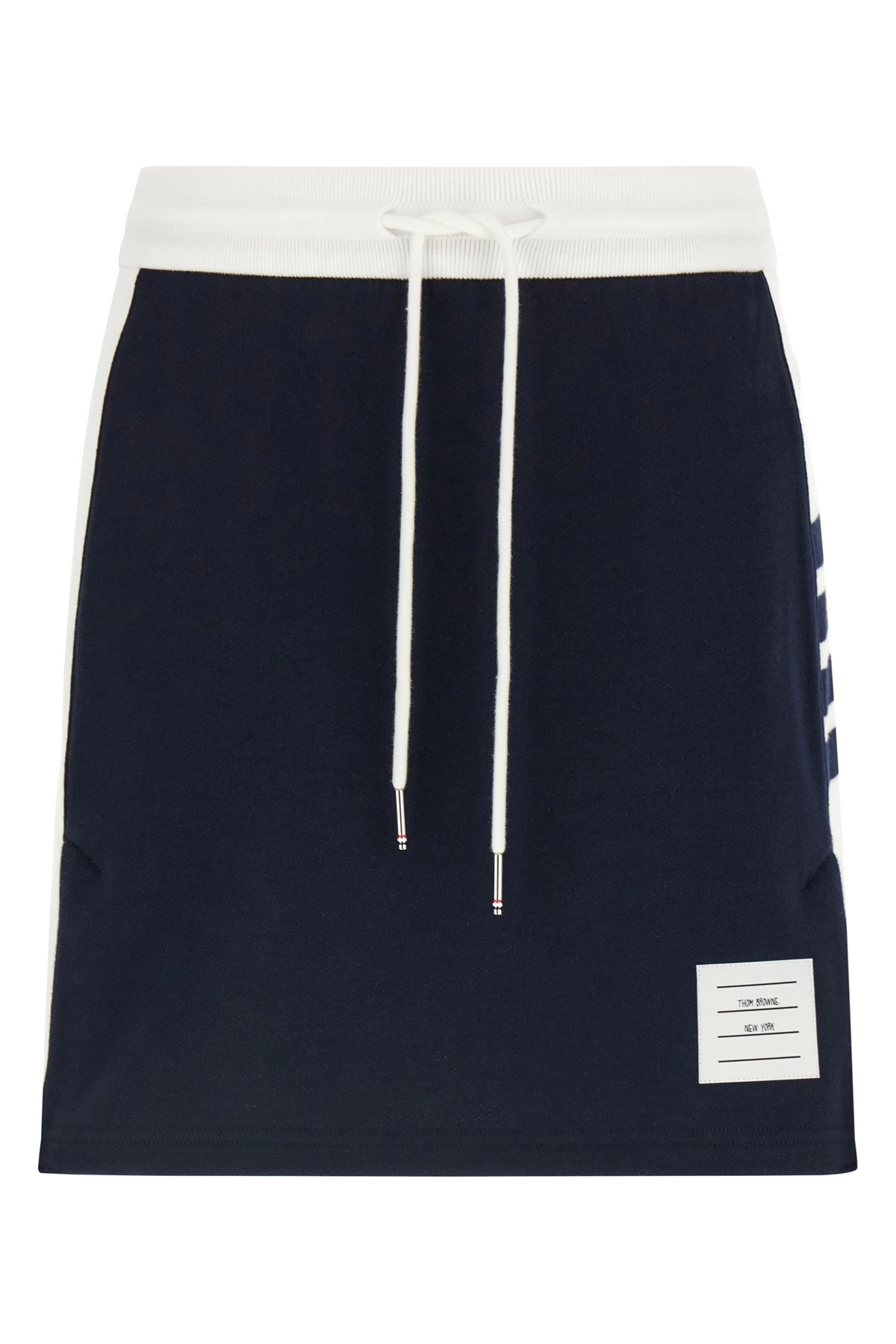 【THOM BROWNE】Classic 4-bar jersey mini skirt/全国送料込み Mini Skirt W/ Engineered 4 Bar In Blocked Classic Solid