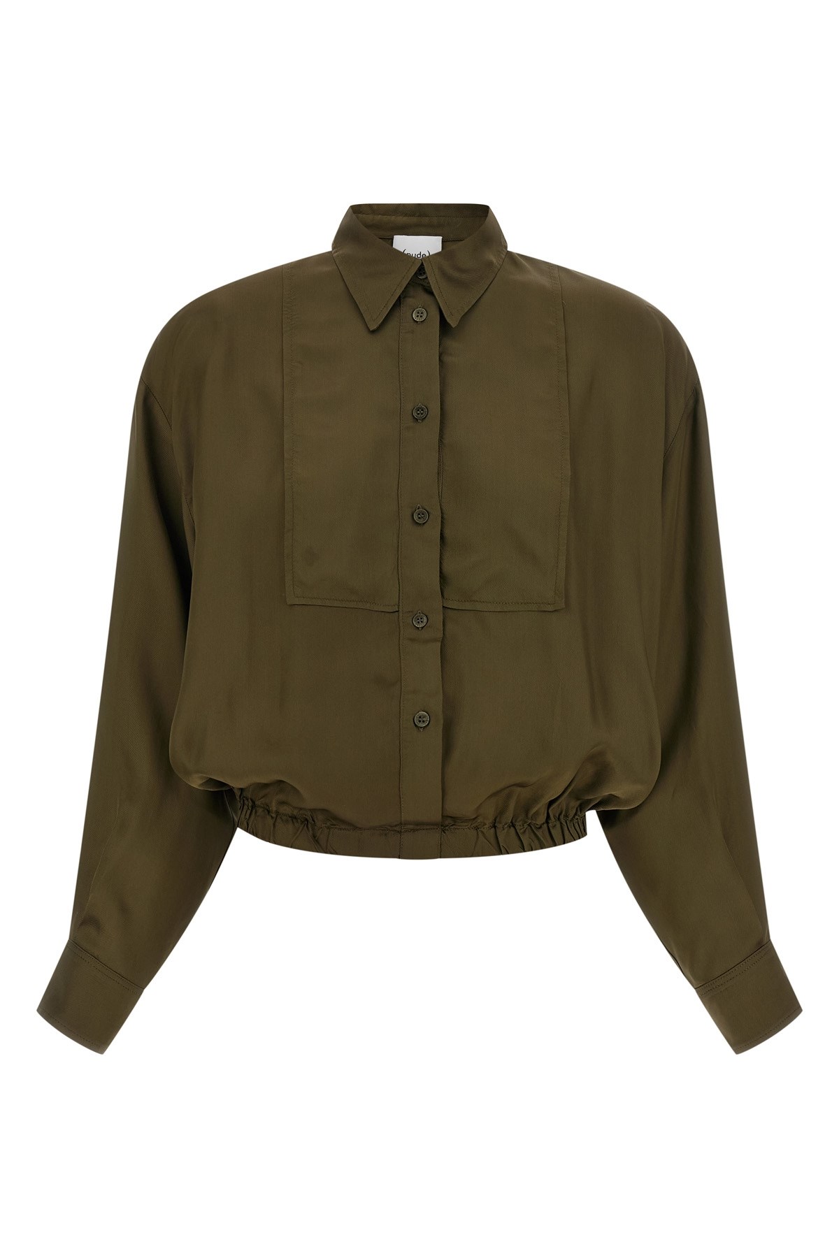 Nude Plastron Cropped Shirt In Green