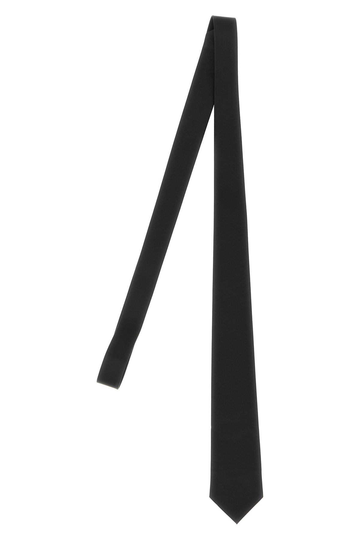 Tom Ford Black Classic Leather Tie In Gold