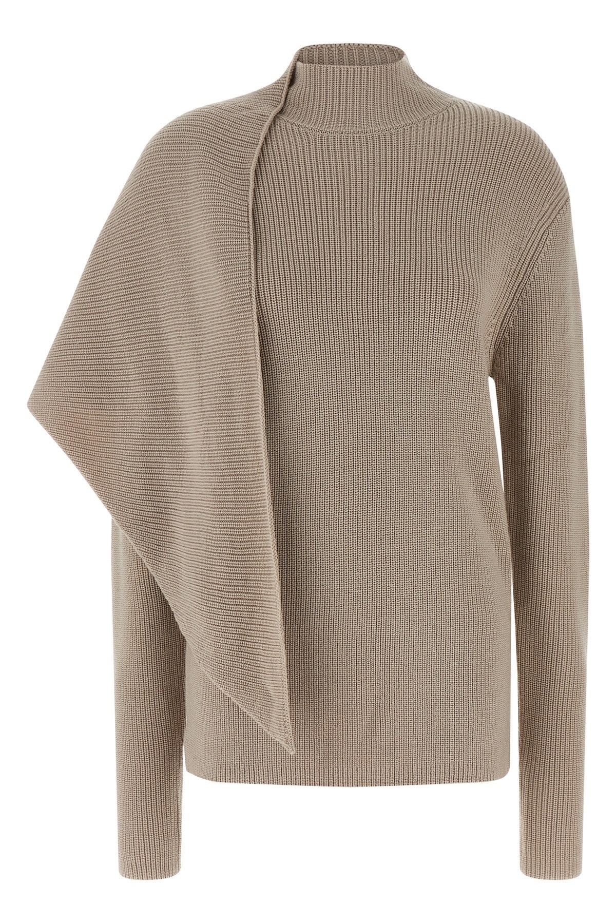 Entire Studios Wrap Turtleneck Sweater In Neutral