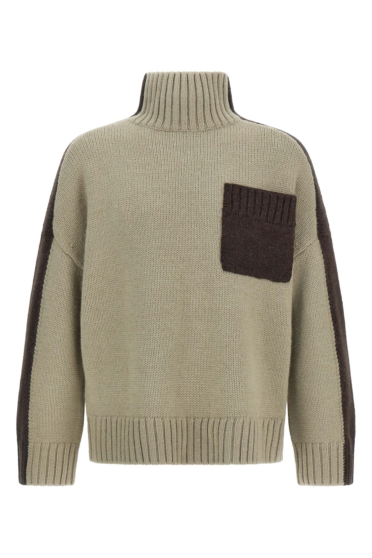 Jw Anderson Two Tone Patch Pocket Sweater In Neutral