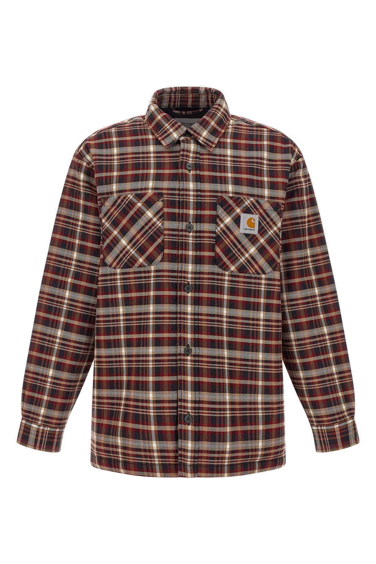 Carhartt Plaid Pattern Long Sleeve Shirt Jacket In Red
