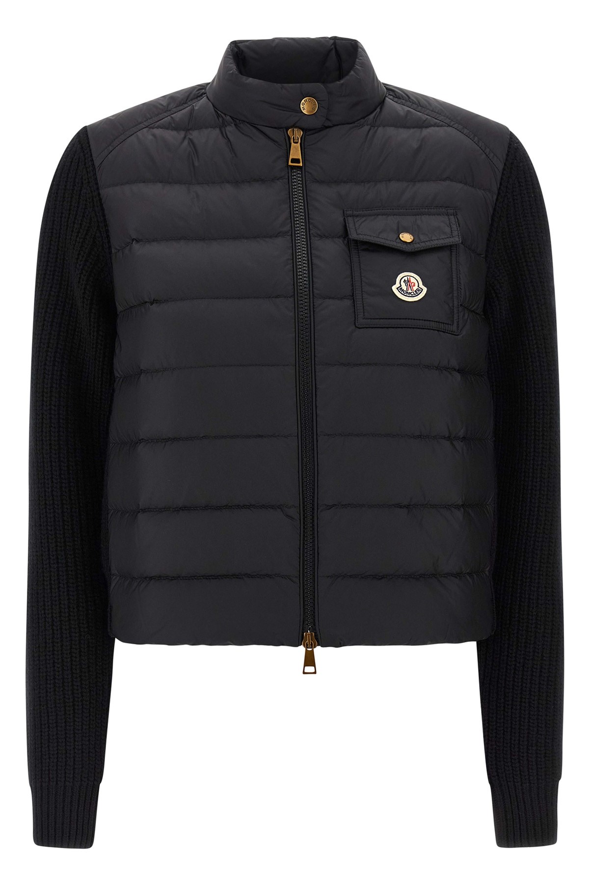 Moncler Padded Cardigan In Black