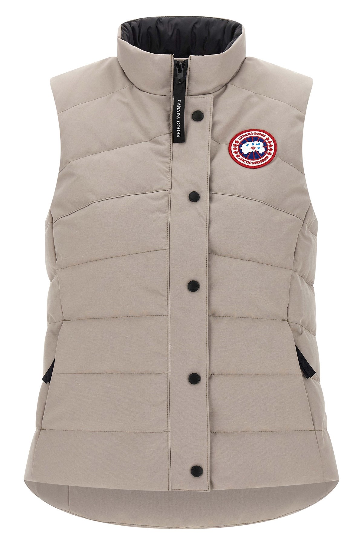 Canada Goose Dove Grey Polyester Blend Freestyle Crew Sleeveless Down Jacket In Gray