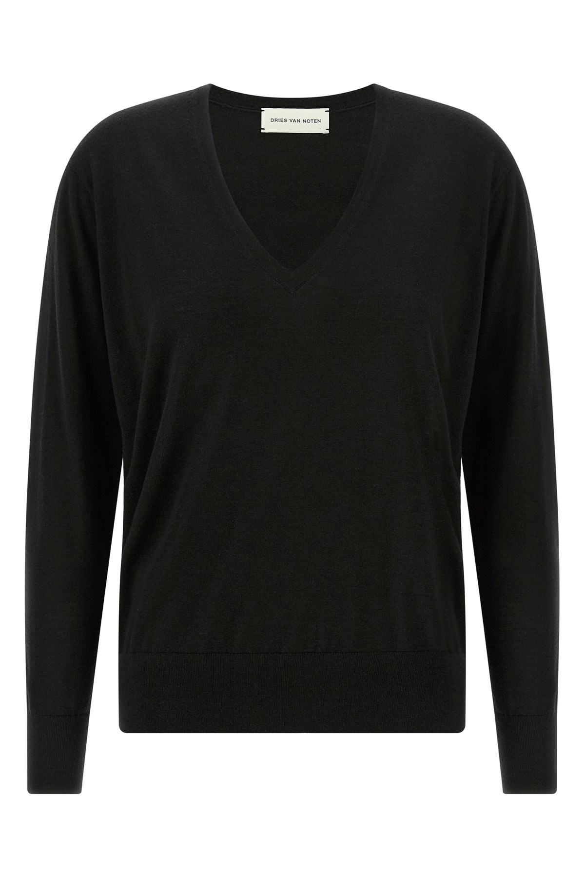 Dries Van Noten Tuomas V-neck Wool Sweater In Black