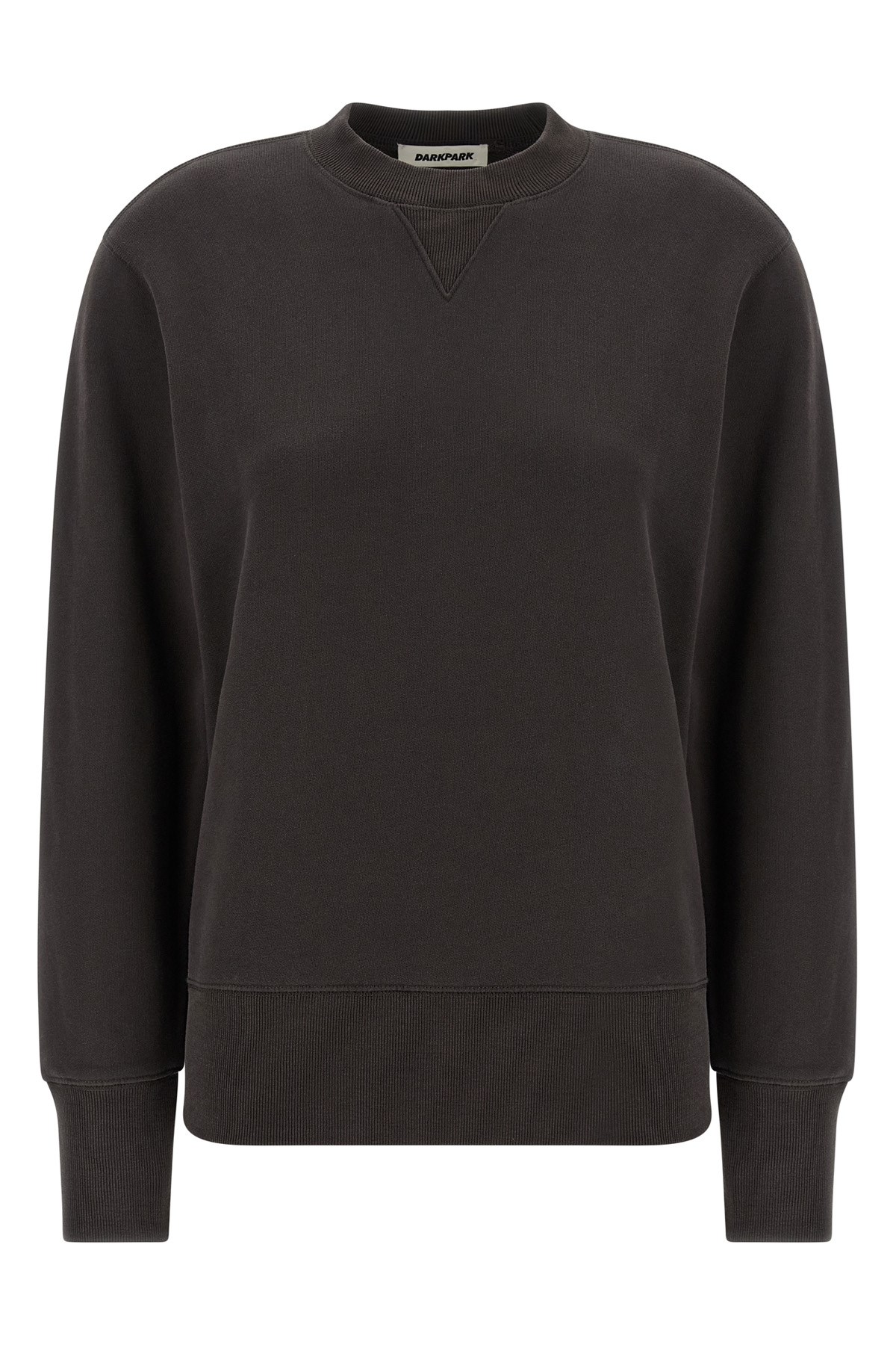 Darkpark Crew Neck Long Sleeve Sweatshirt With Ribbed Cuffs And Hem In Brown