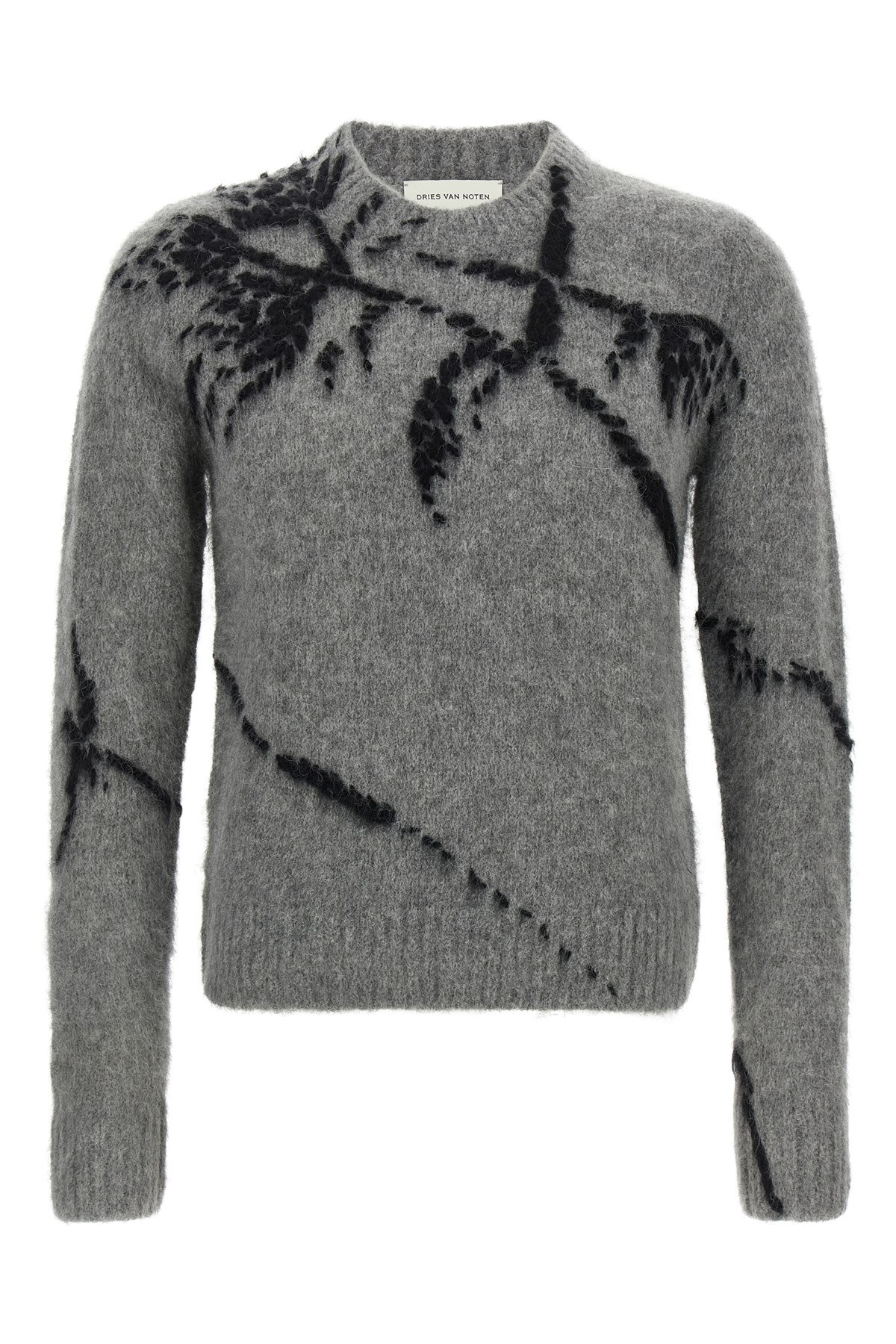 Dries Van Noten Grey Wool Blend Sweater Men In Gray