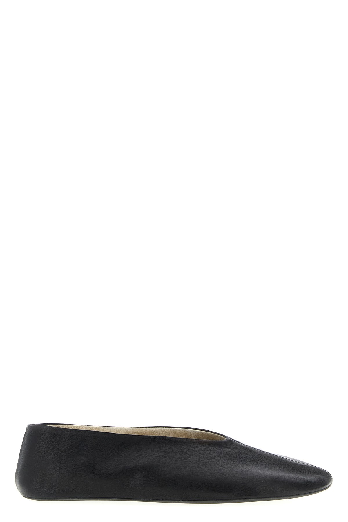 The Row Stella Leather Ballet Flats In Black