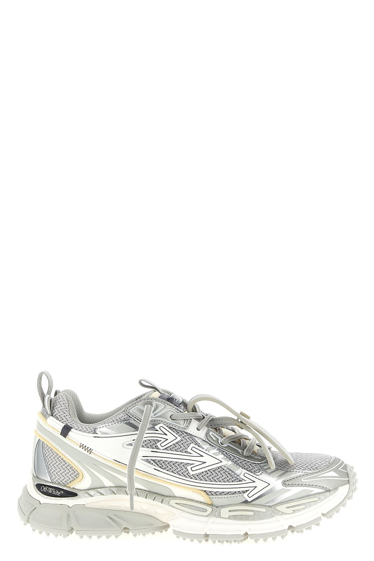 Off-white Grey Contemporary Mesh Upper Sneakers In Multi