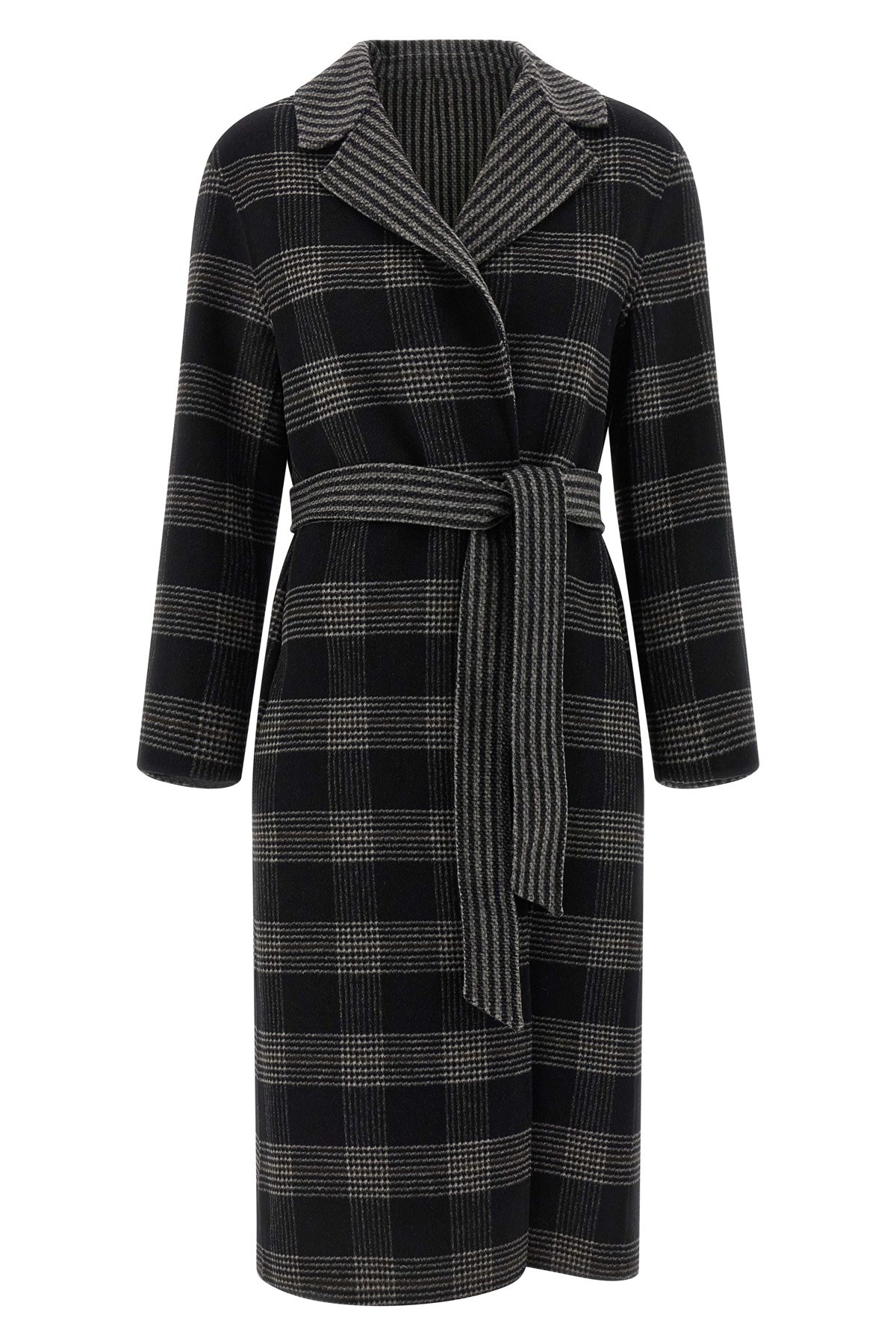 Twinset Twin Set Reversible Coat With Double Cloth In Black