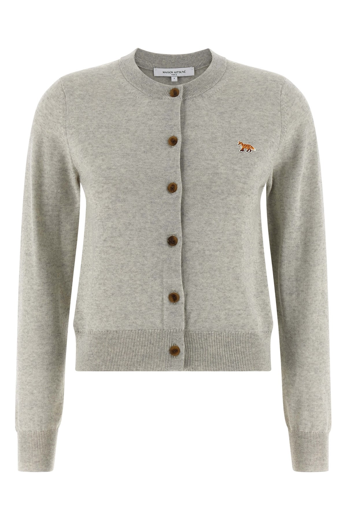 Maison Kitsuné Baby Fox Cardigan In Gray