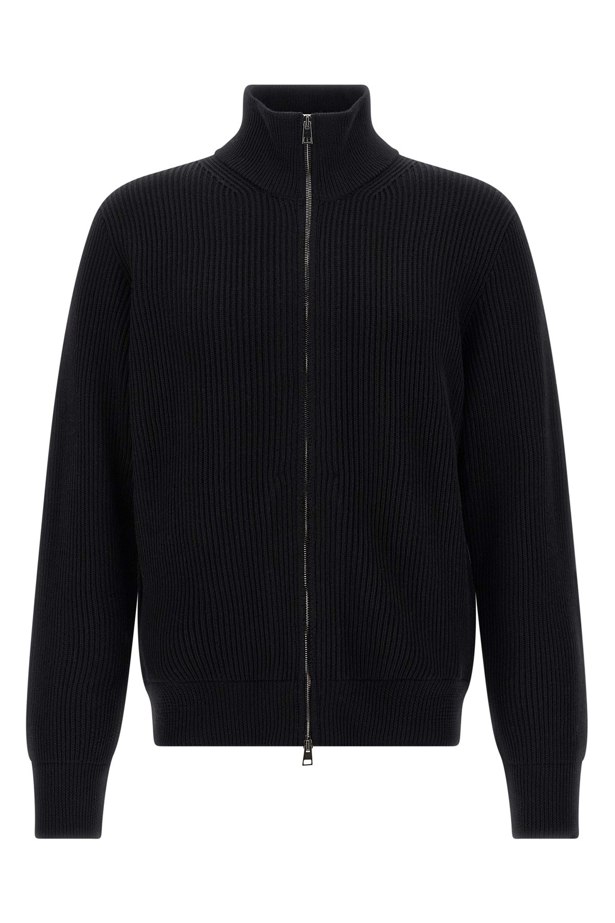 Roberto Collina Long-sleeved Zip-up Sweater In Black