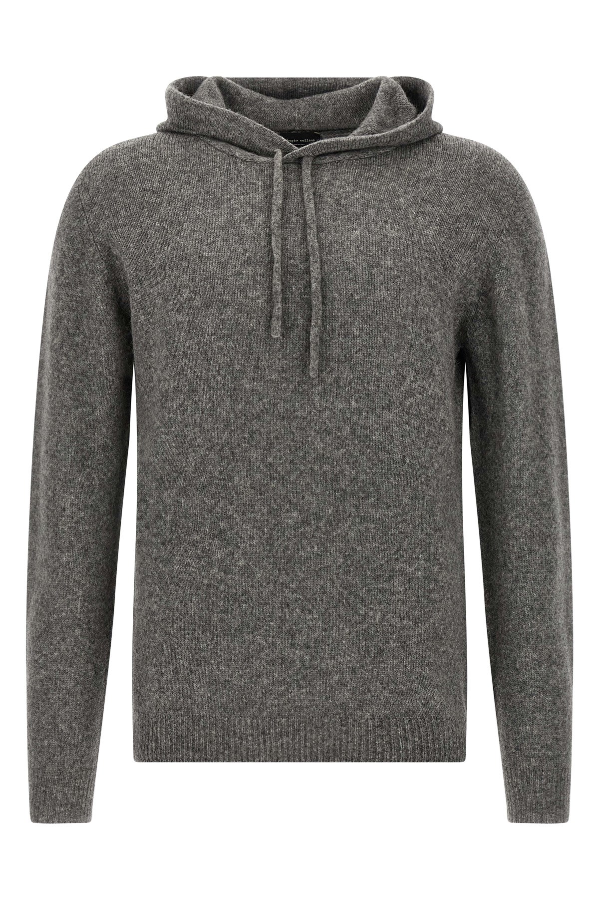 Roberto Collina Textured Knit Hooded Sweater In Medium Grey In Gray