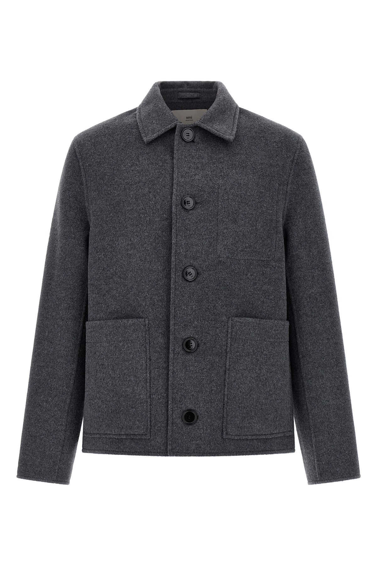 Ami Alexandre Mattiussi Wool Buttoned Jacket In Gray