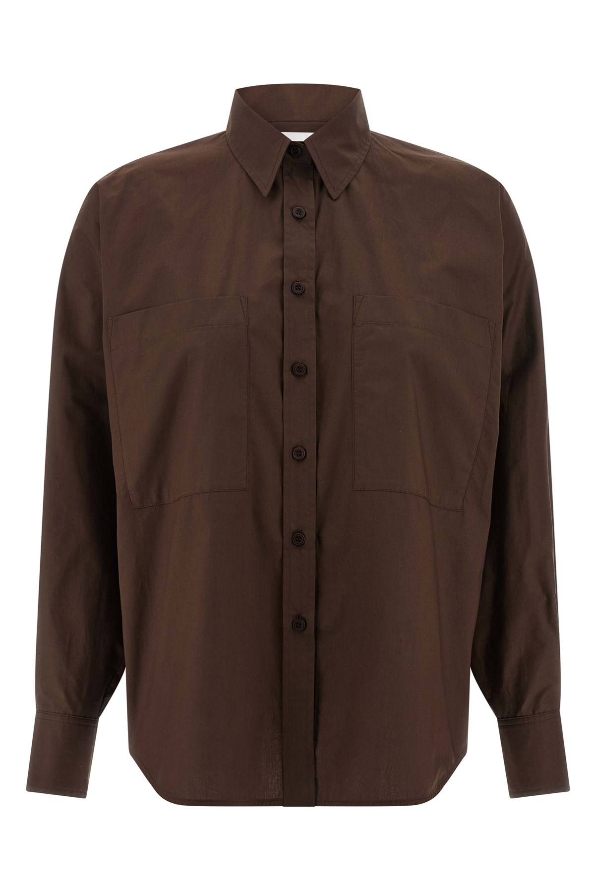 Nude Bat-sleeve Pocket Shirt In Brown