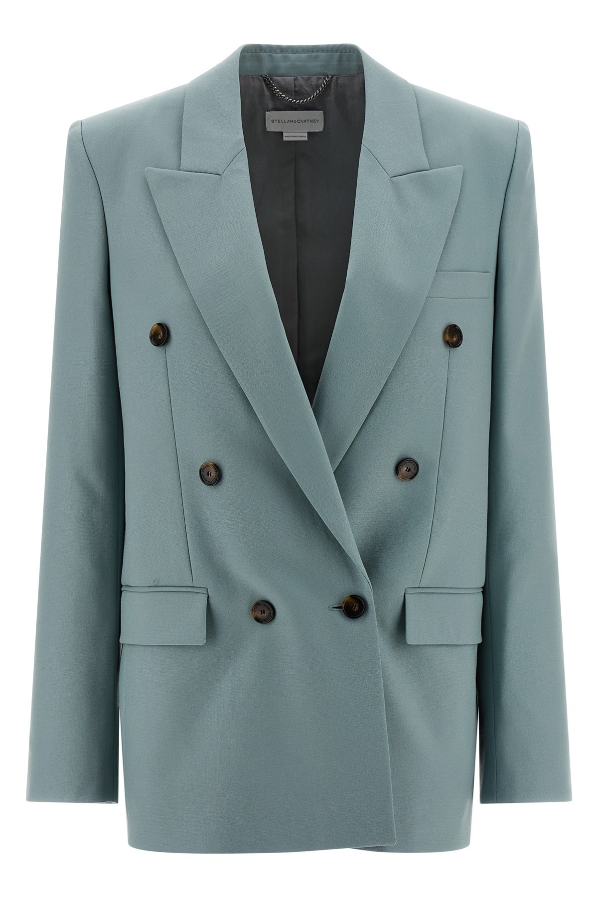 Stella Mccartney Tailored Double-breasted Wool Blazer With Peak Lapels In Blue