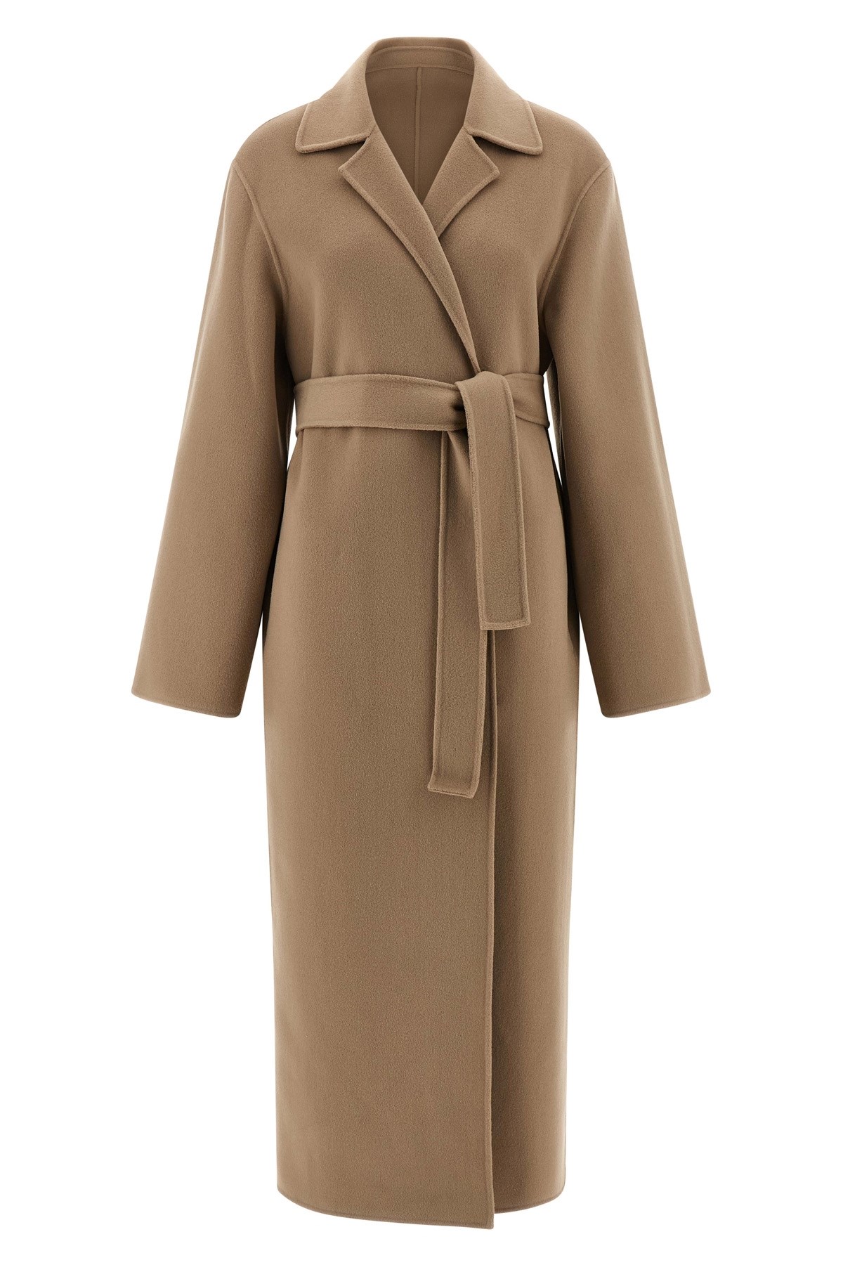Alberta Ferretti Double Cloth Coat In Brown