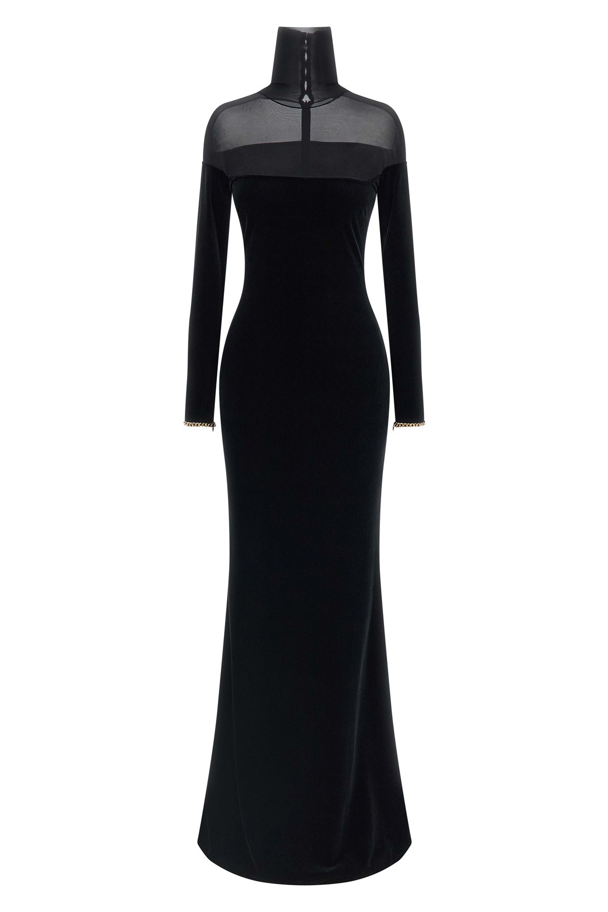 Elisabetta Franchi Red Carpet Dress In Velvet And Jersey In Multi