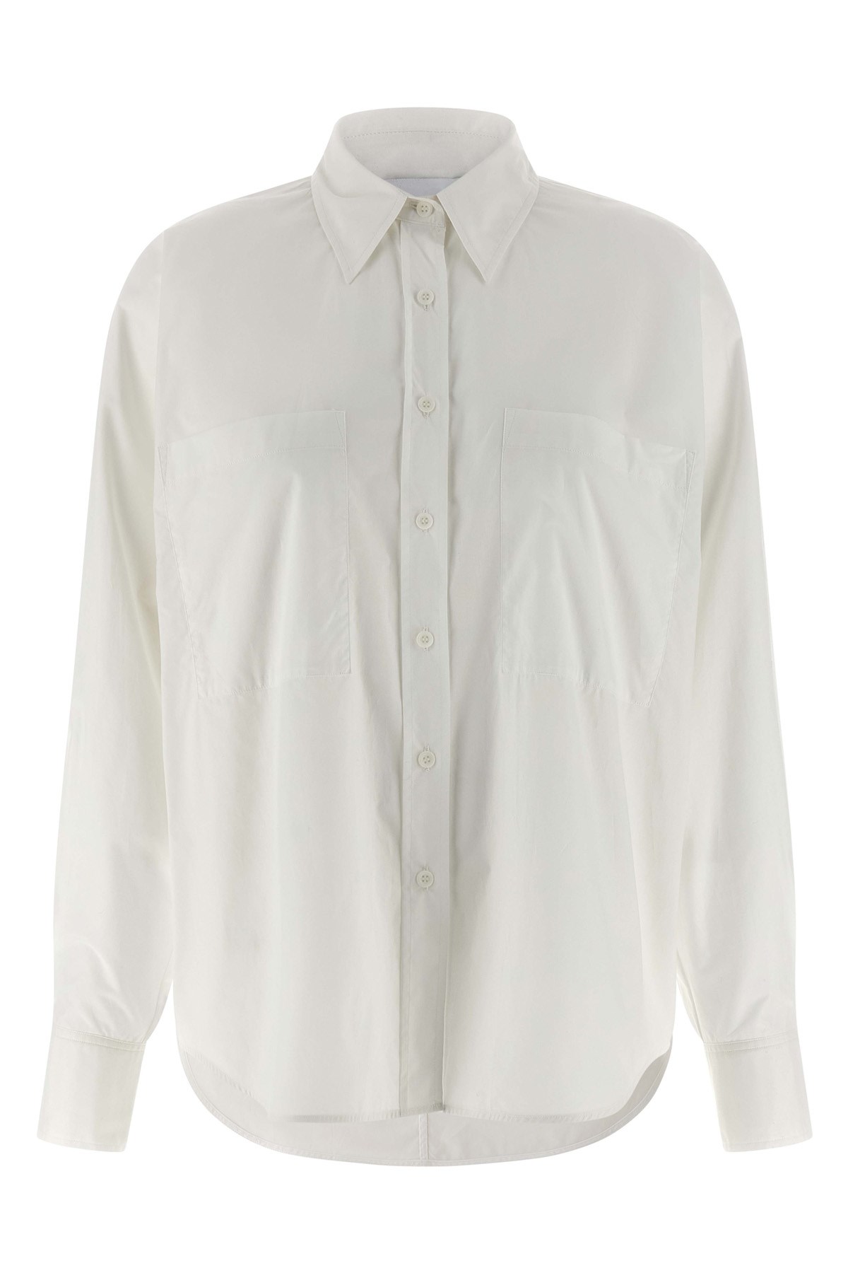 Nude Bat-sleeve Pocket Shirt In White