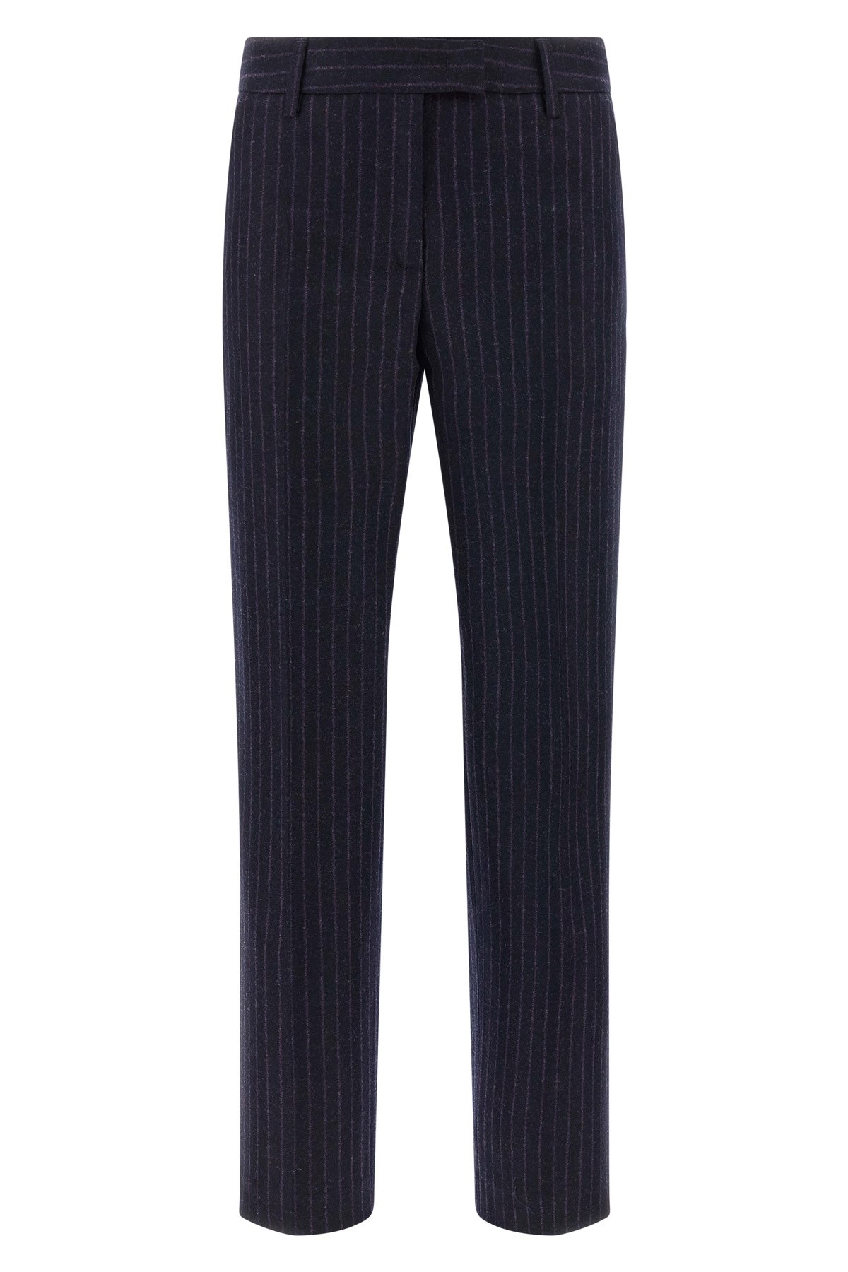 Alberto Biani Franca Pinstripe Wool Trousers In Blue