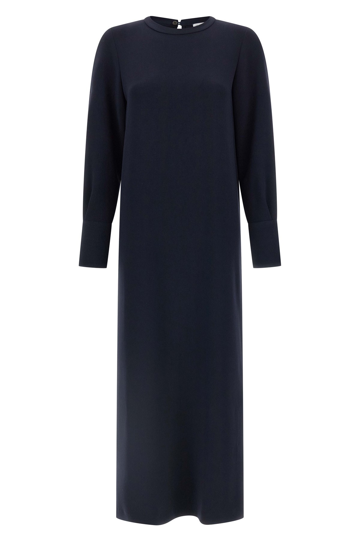Alberto Biani Long Cady Tunic Dress With Teardrop Cut-out In Blue