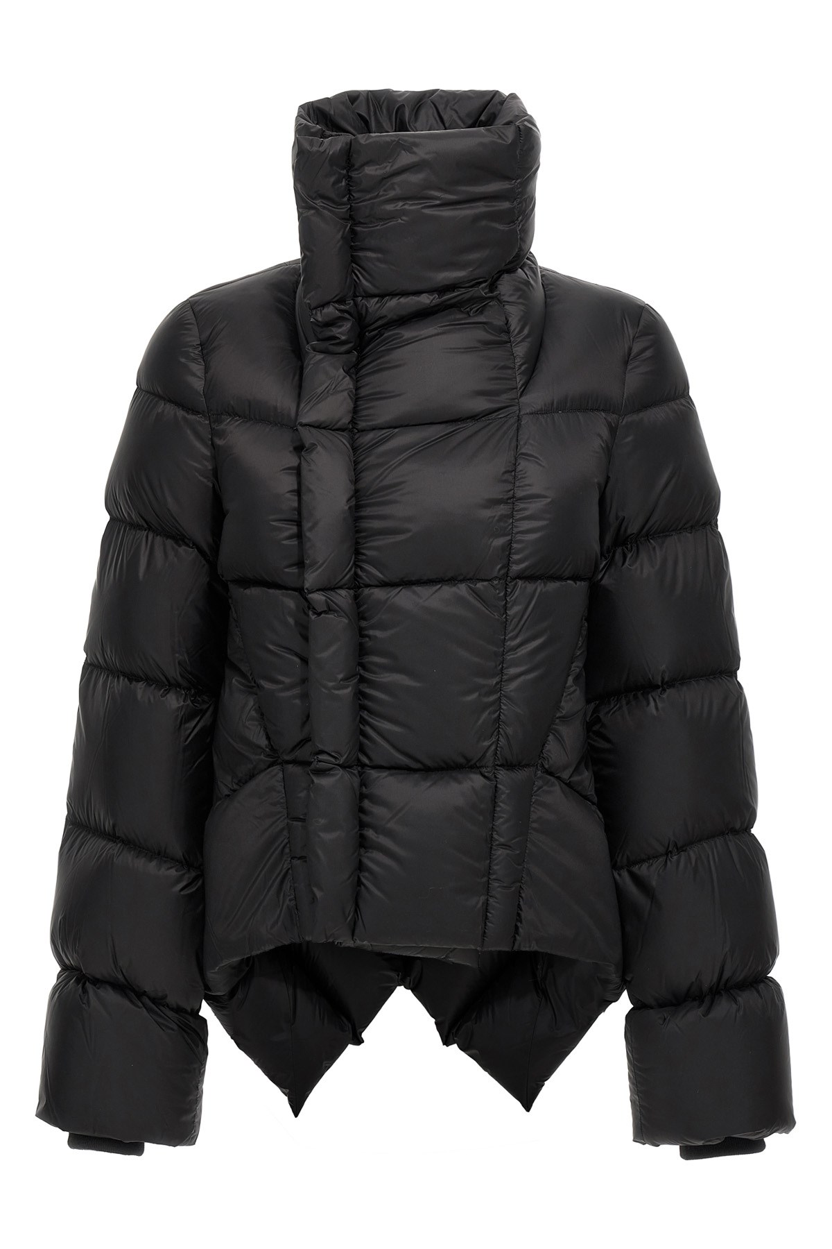 Rick Owens Womens Black Naska Asymmetric Padded Jacket In Black