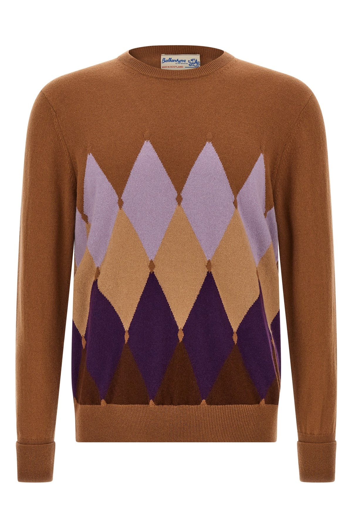 Ballantyne Argyle Sweater Sweaters And Cardigans Brown In Brown