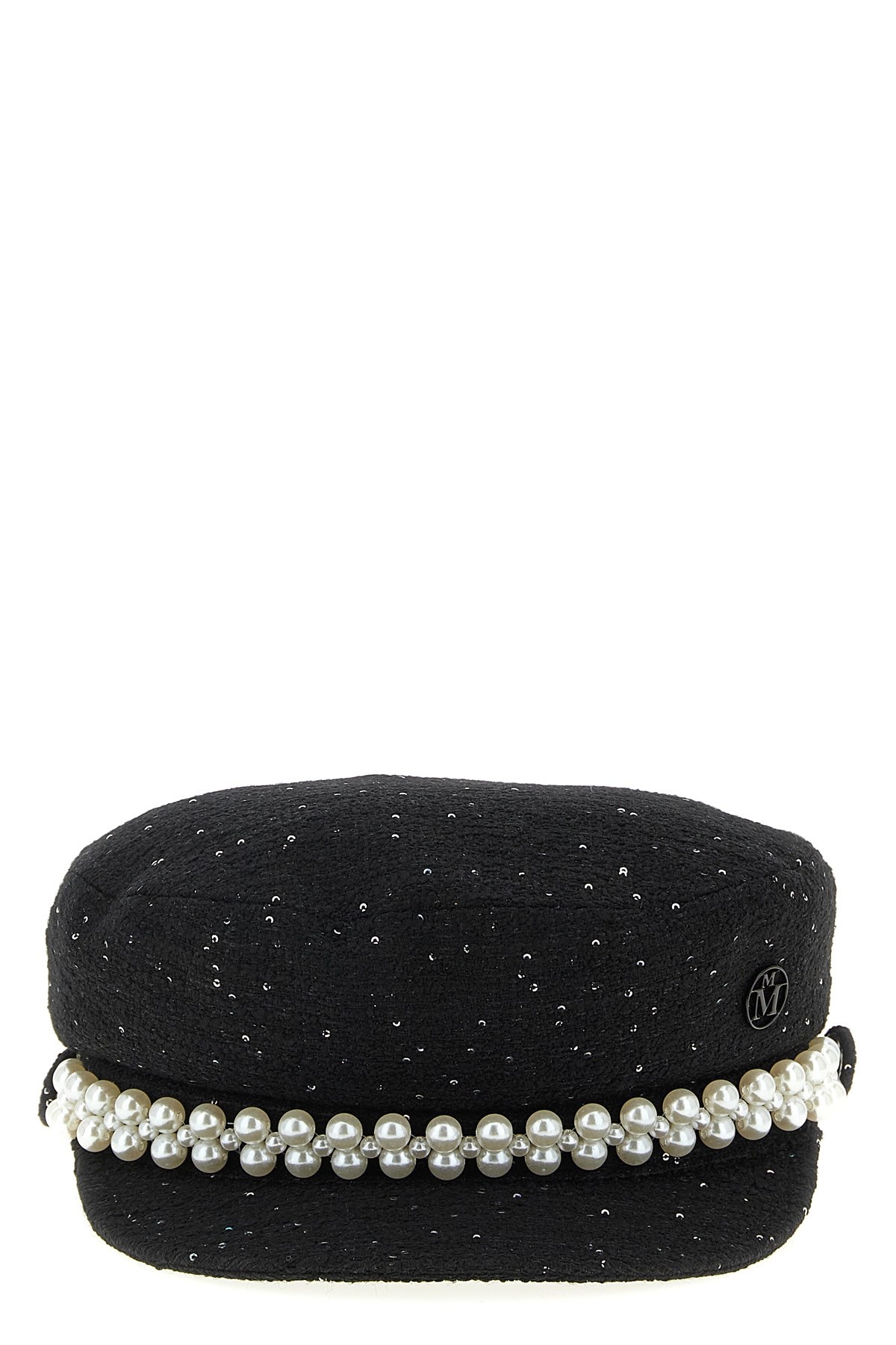 Maison Michel Abby Hat Featuring Sequins And Pearl Accents In Black