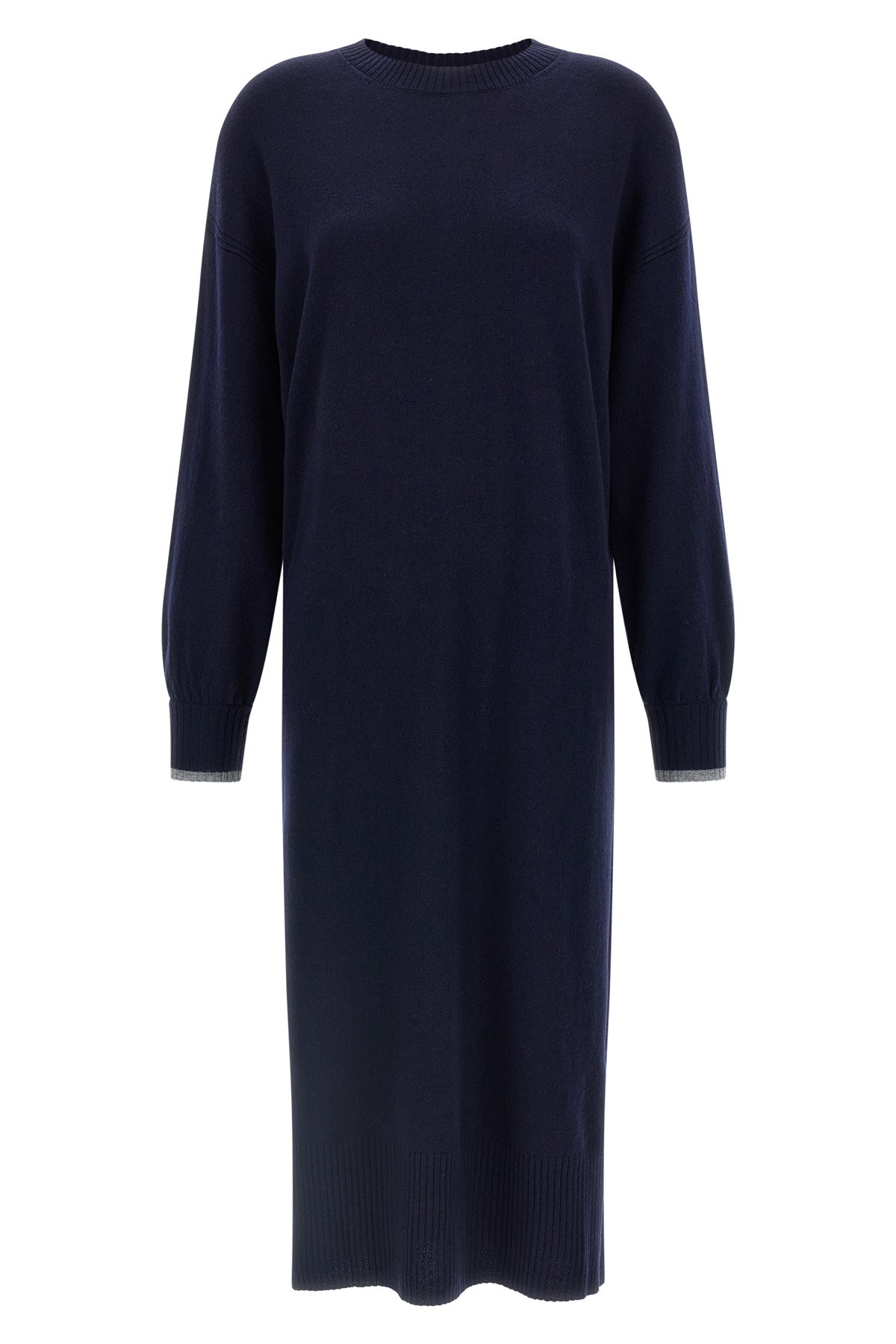 Pinko Crew-neck Contrast-trim Maxi Dress In Multi