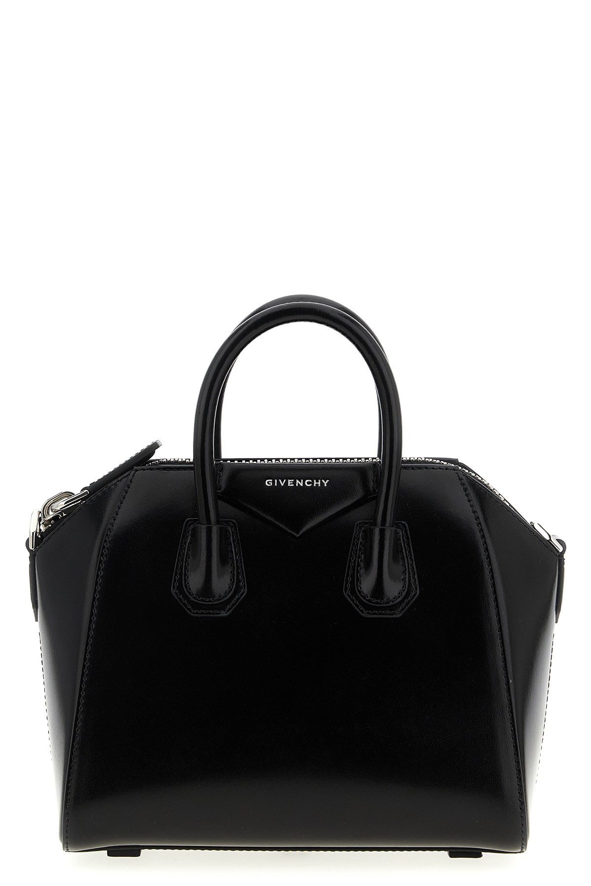 Givenchy Mini Antigona Box Two-way Leather Tote Bag In Black
