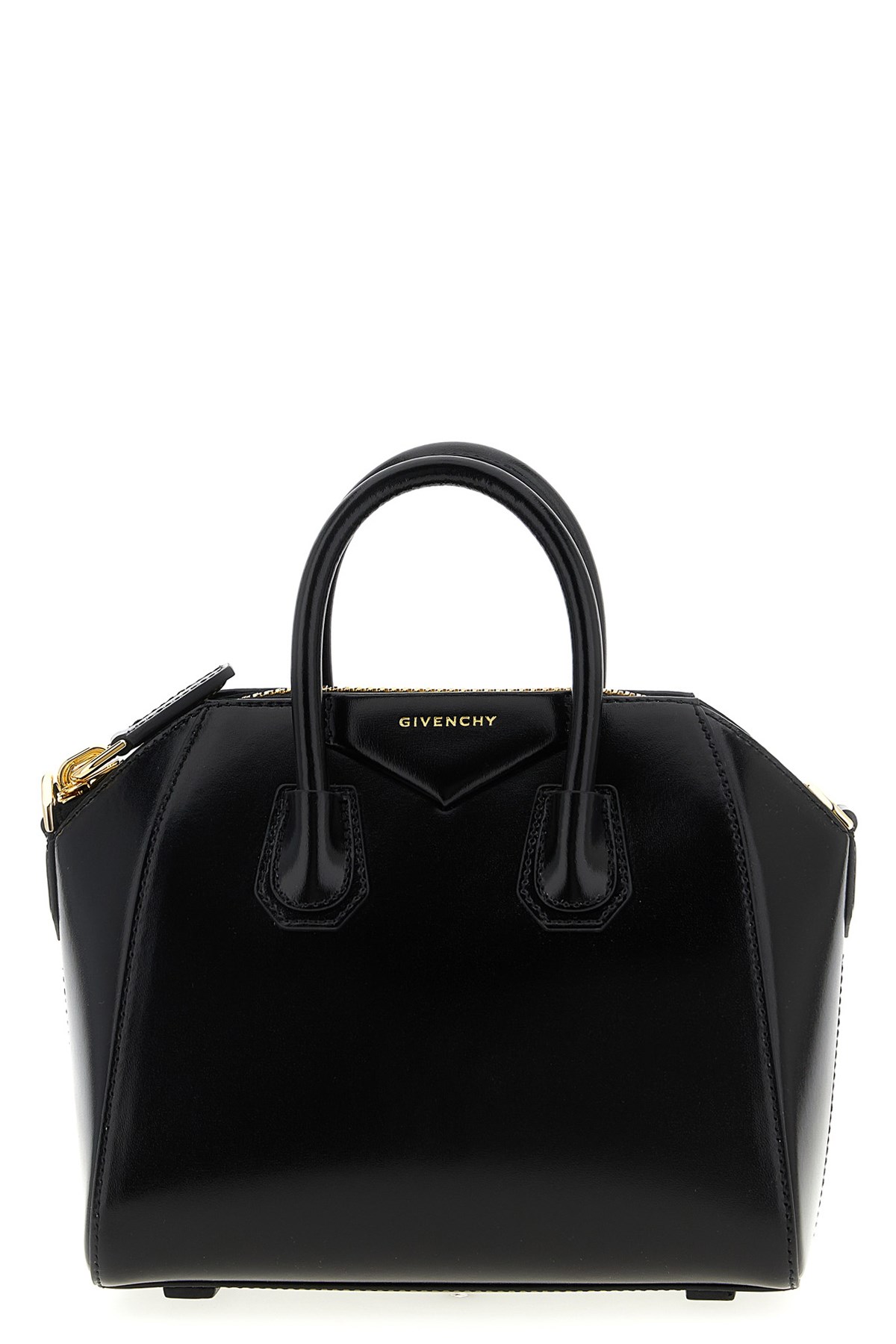 Givenchy Mini Antigona Box Two-way Leather Tote Bag In Black