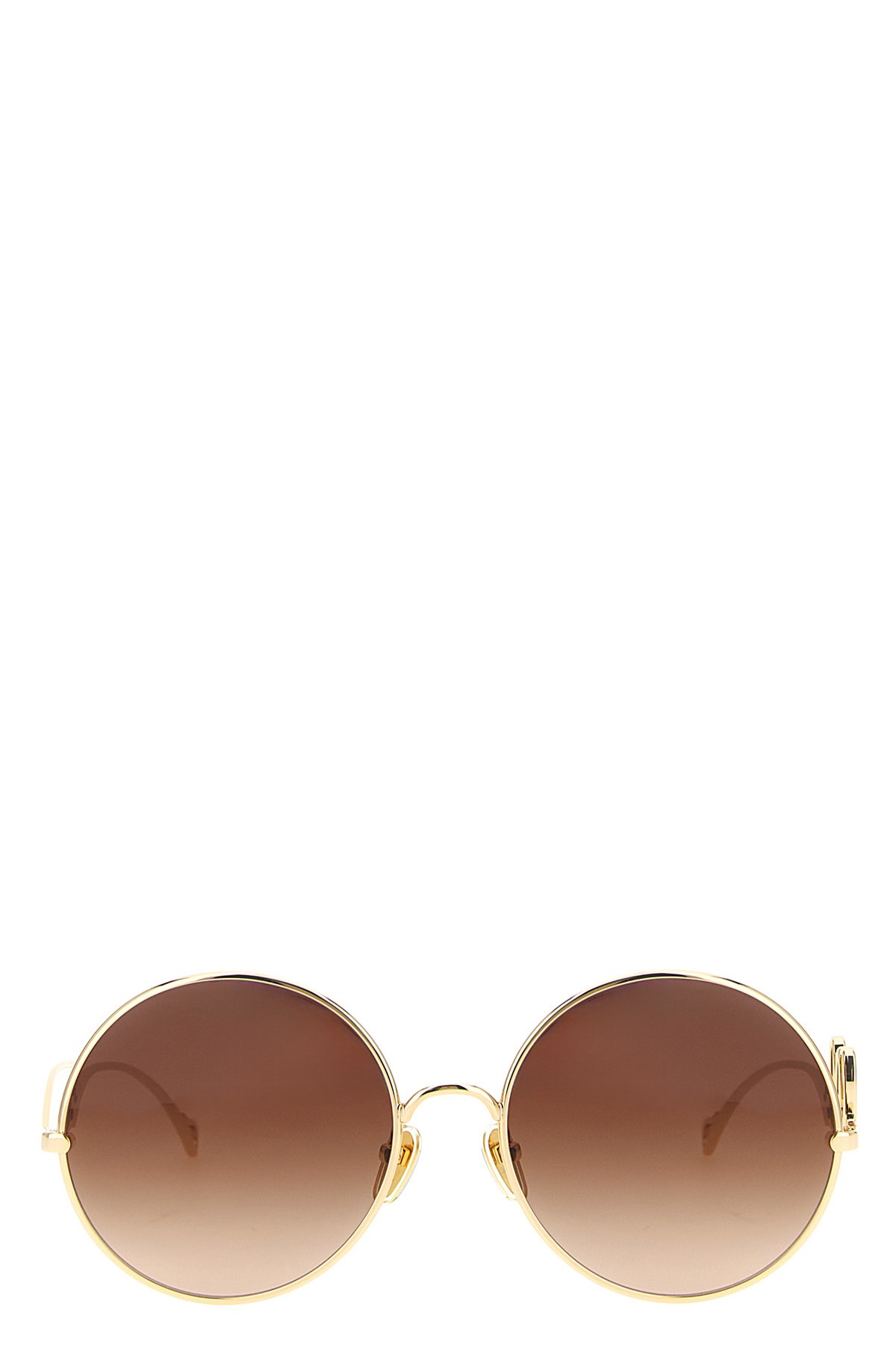Chloé Round Frame Sunglasses Featuring Curved Temples In Brown
