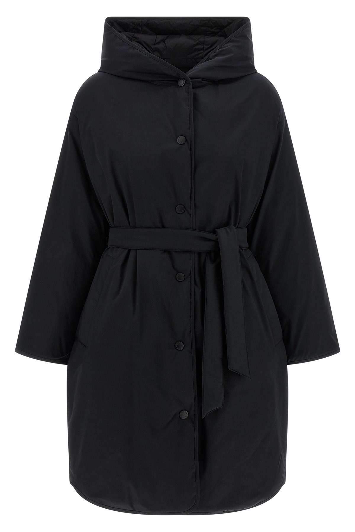 Weekend Max Mara Reversible Down Jacket In Water-repellent Twill In Black