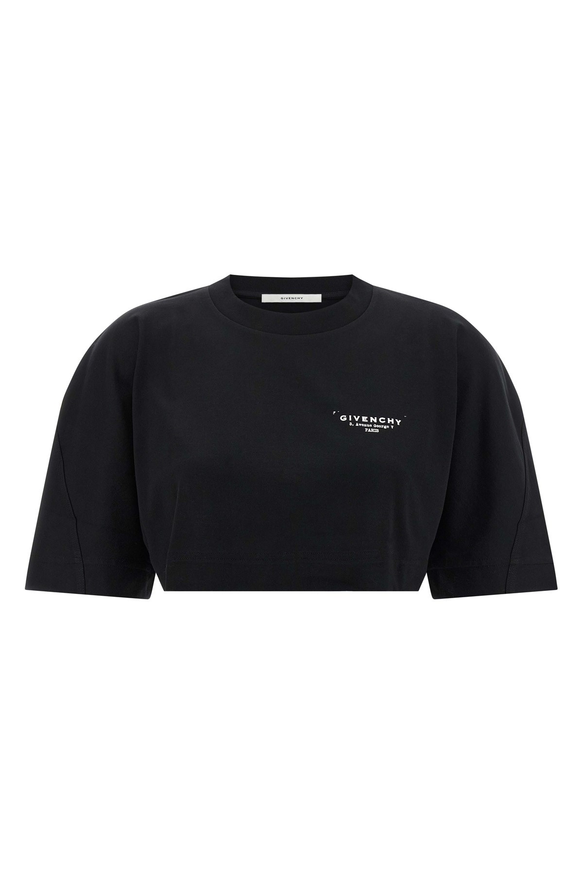 Givenchy Women Cropped T-shirt With Logo Print In Black
