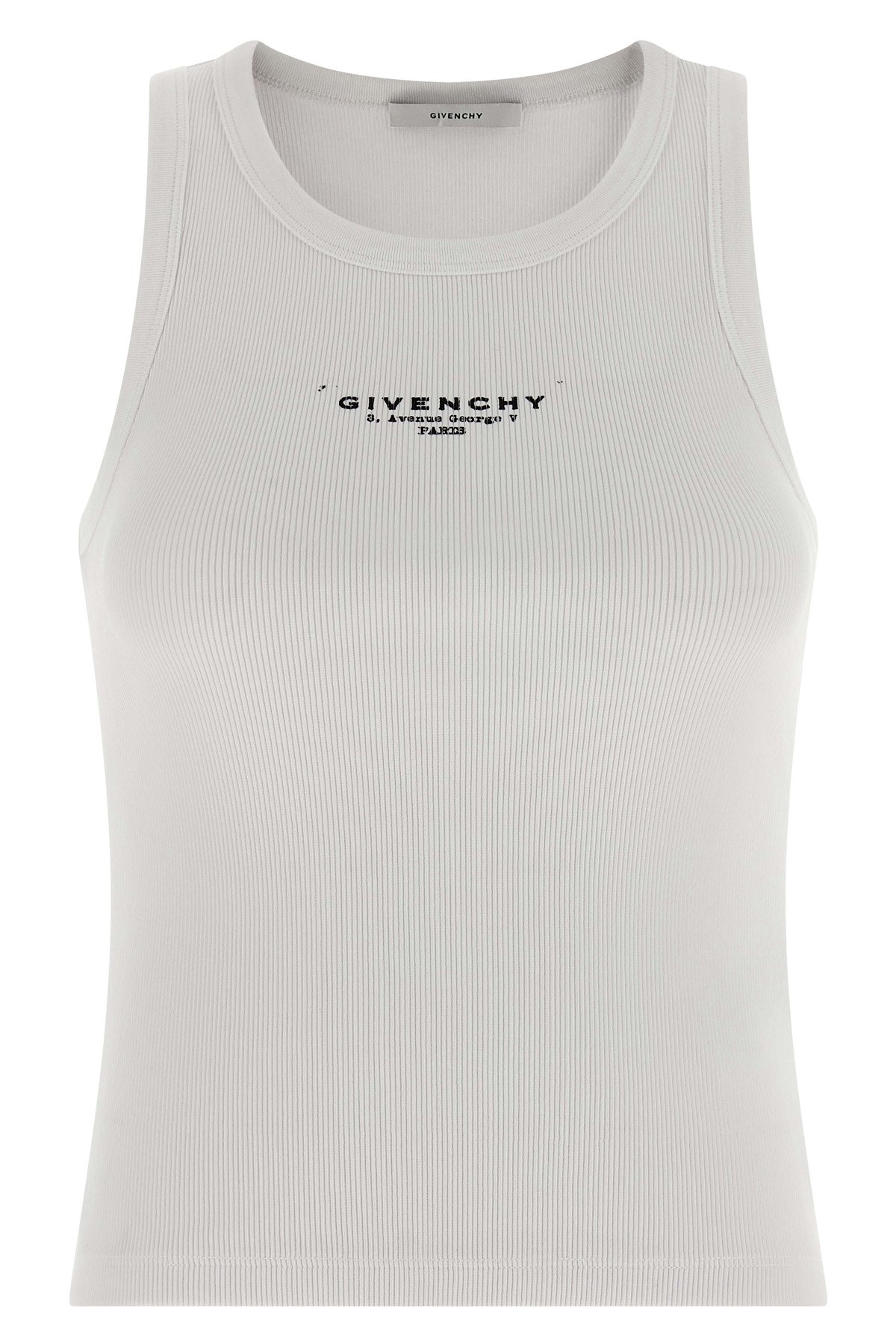 Givenchy Slim Tank Top With Logo Print In Gray