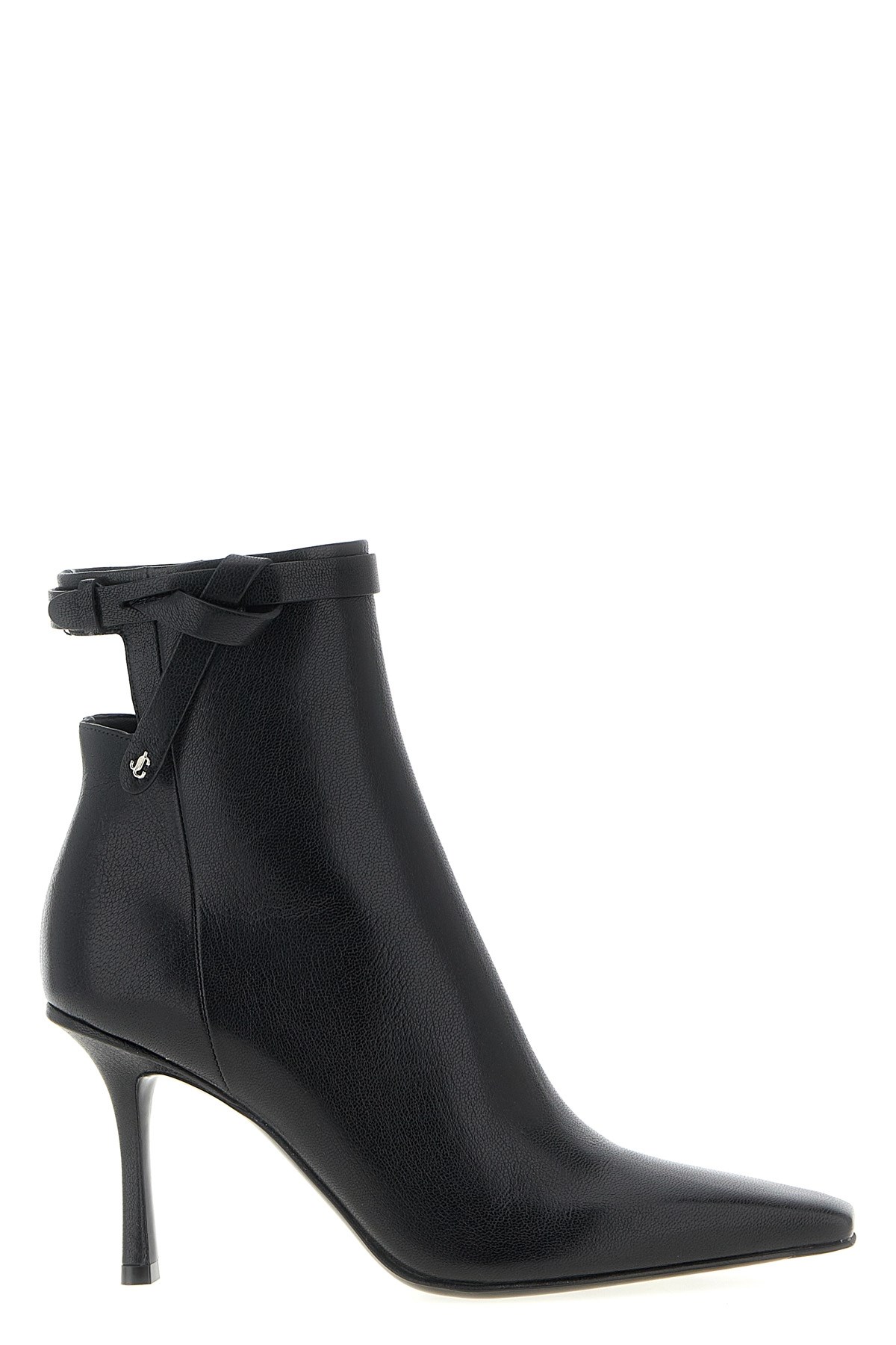 Jimmy Choo Camie Knotted-strap Leather Ankle Boots In Black