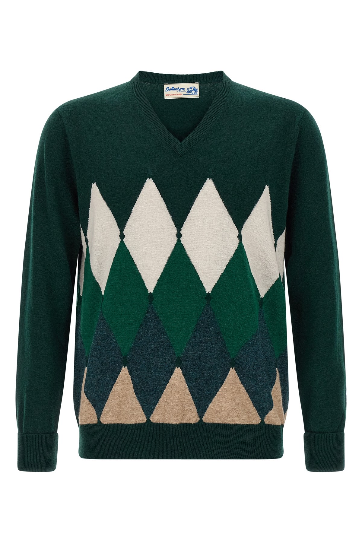 Ballantyne Argyle Pattern Sweater Sweaters And Cardigans Green In Multi