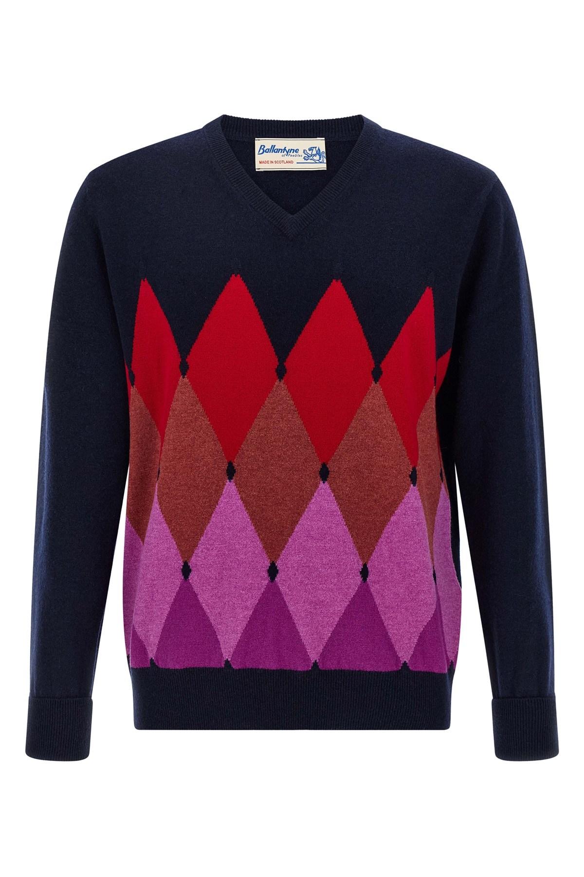 Ballantyne Argyle Pattern Sweater Sweaters And Cardigans Blue In Blue