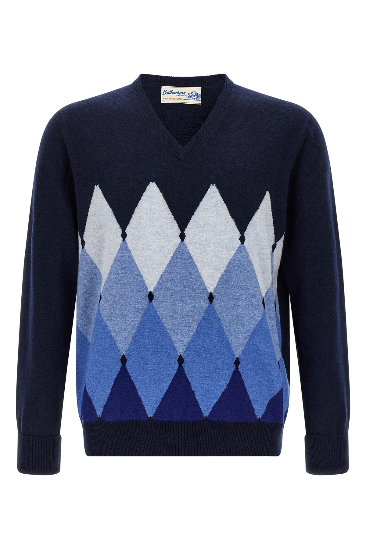 Ballantyne Argyle Pattern Sweater Sweaters And Cardigans Blue In Multi