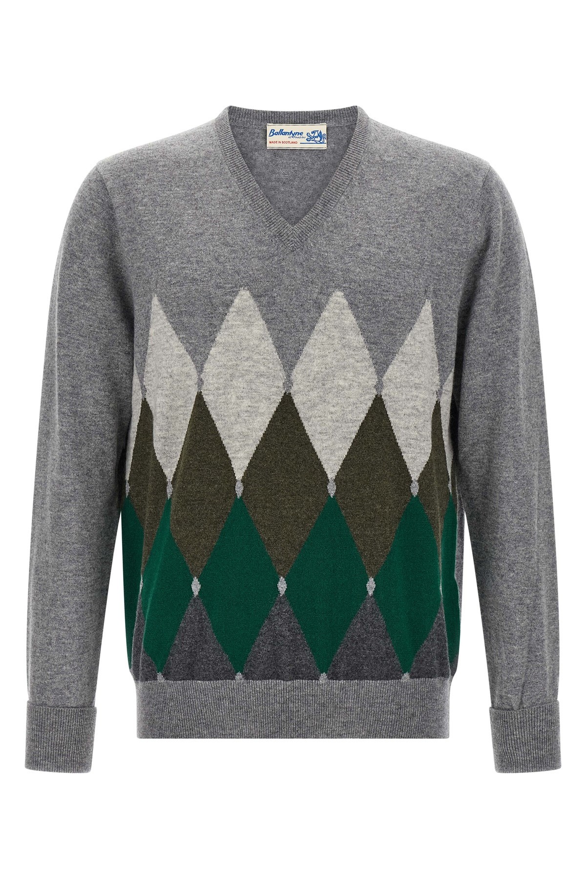 Ballantyne Argyle Pattern Sweater Sweaters And Cardigans Gray In Gray